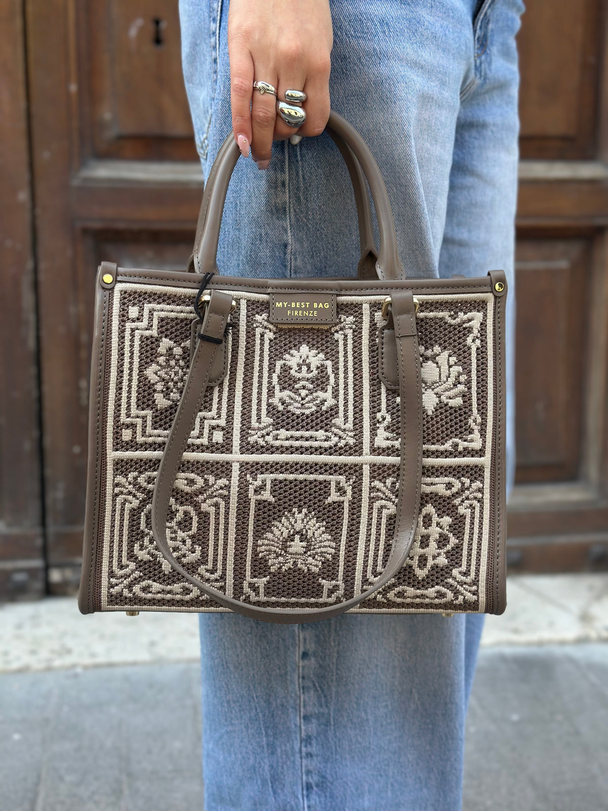 My Best Bag ATENA LASHA NATURAL BAROCCO MEDIUM