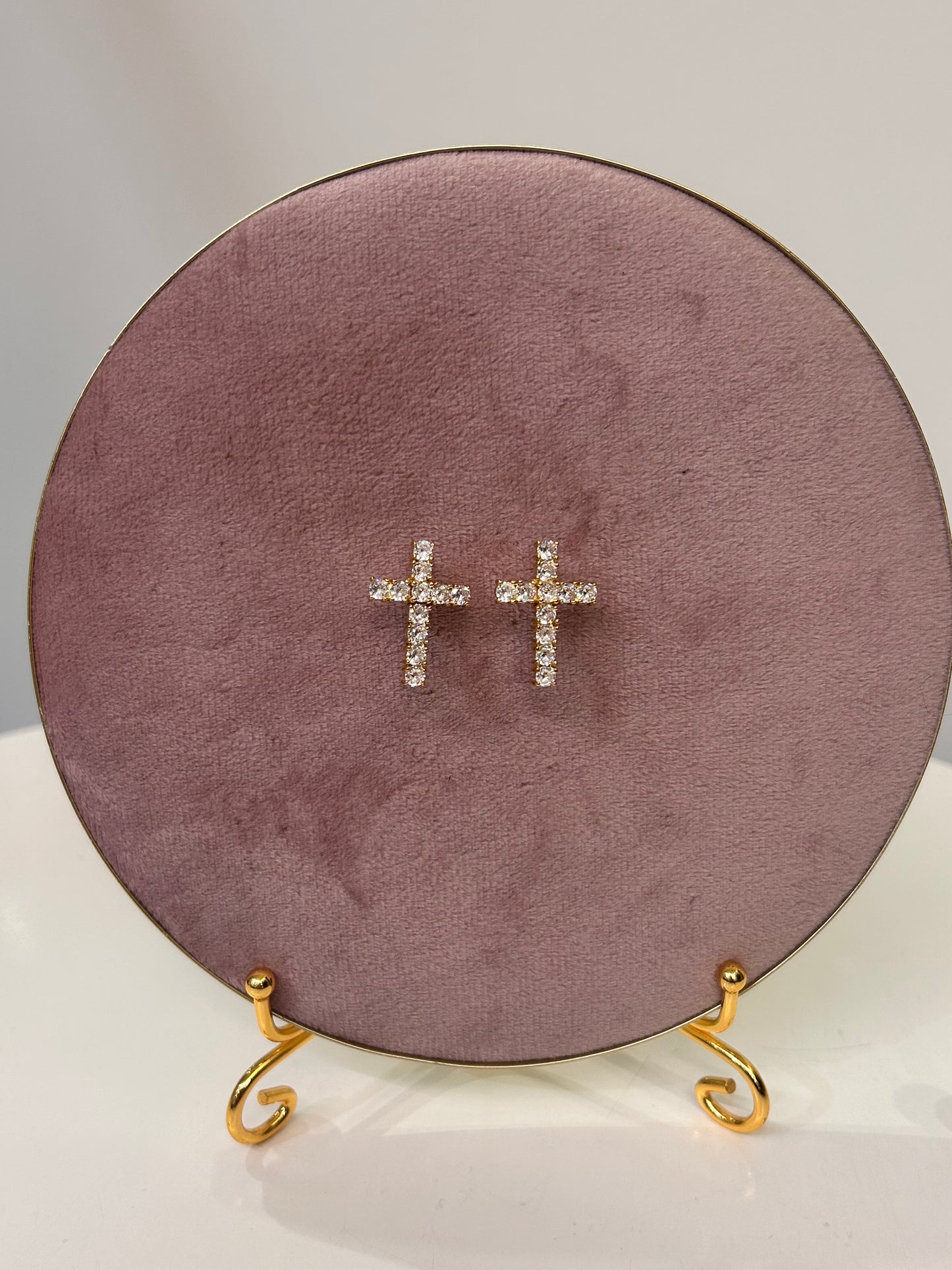 Orecchini croce strass