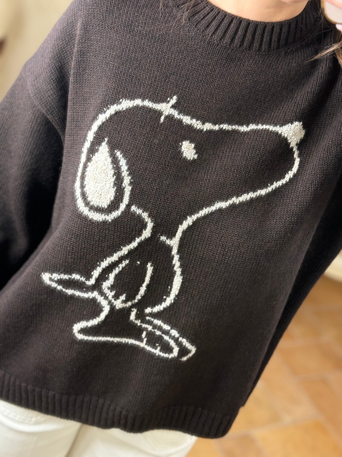 Tensione In Maglione SNOOPY Moro