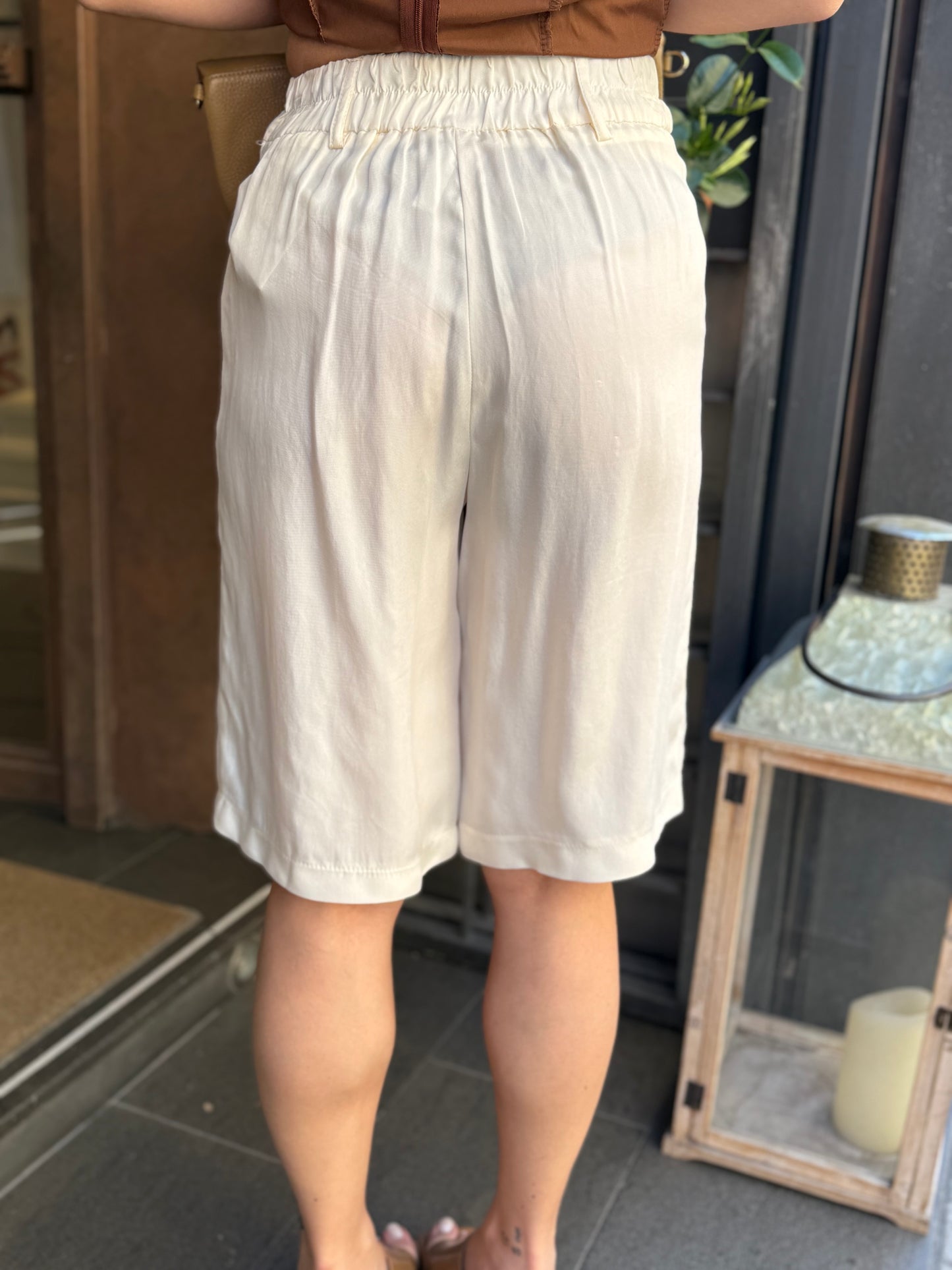 Tensione in Bermuda in cupro VINO E PANNA