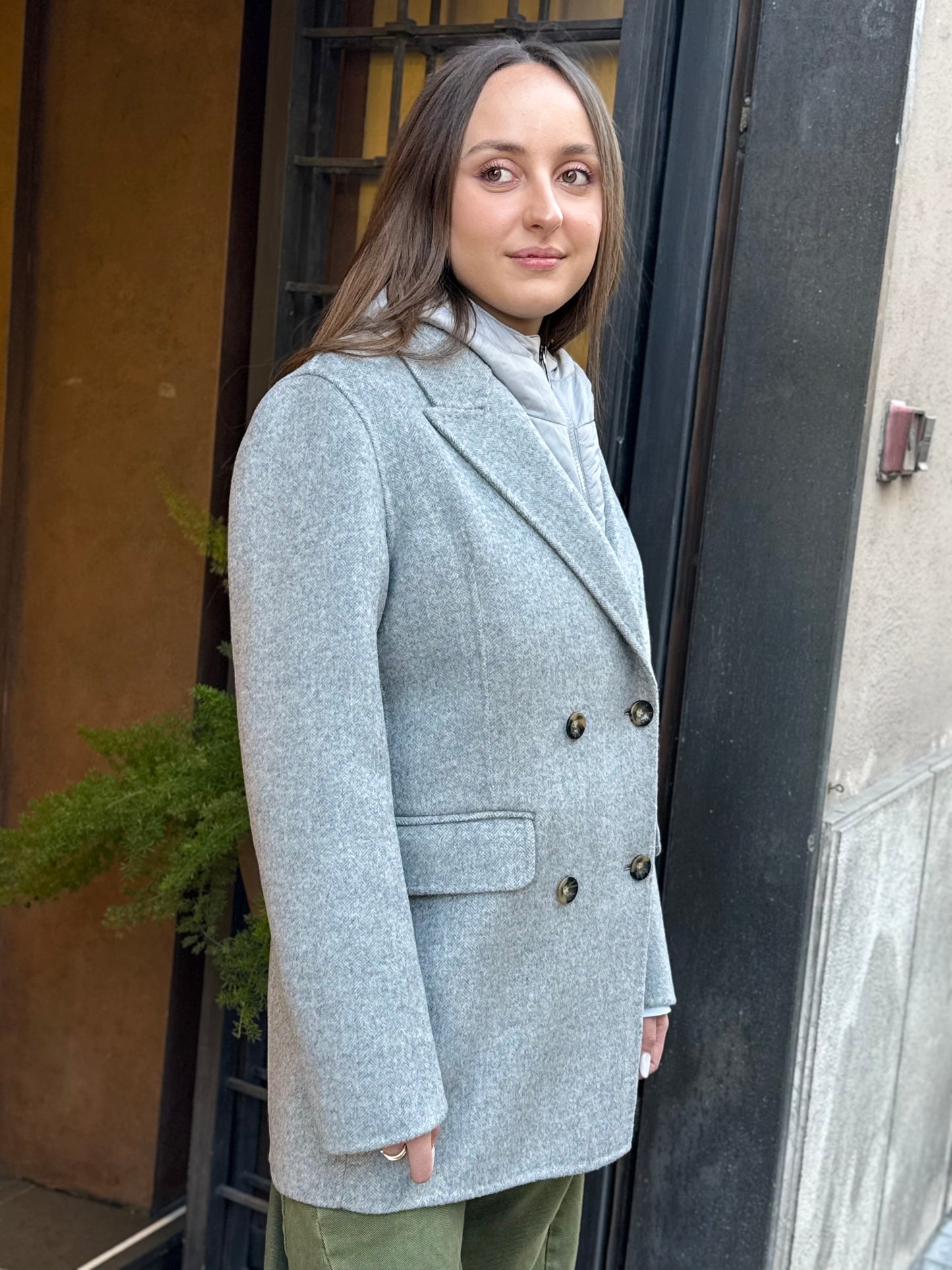 SINCE'RE PARIS Cappotto doppiopetto GREY MELANGE