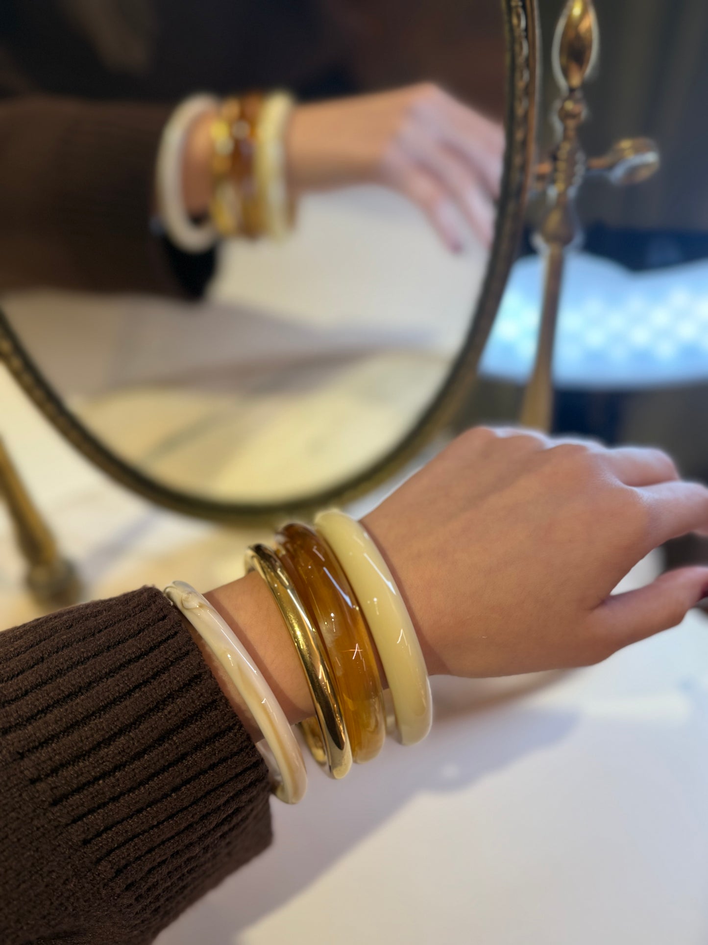 Set Bracciali a cerchio effetto marmo