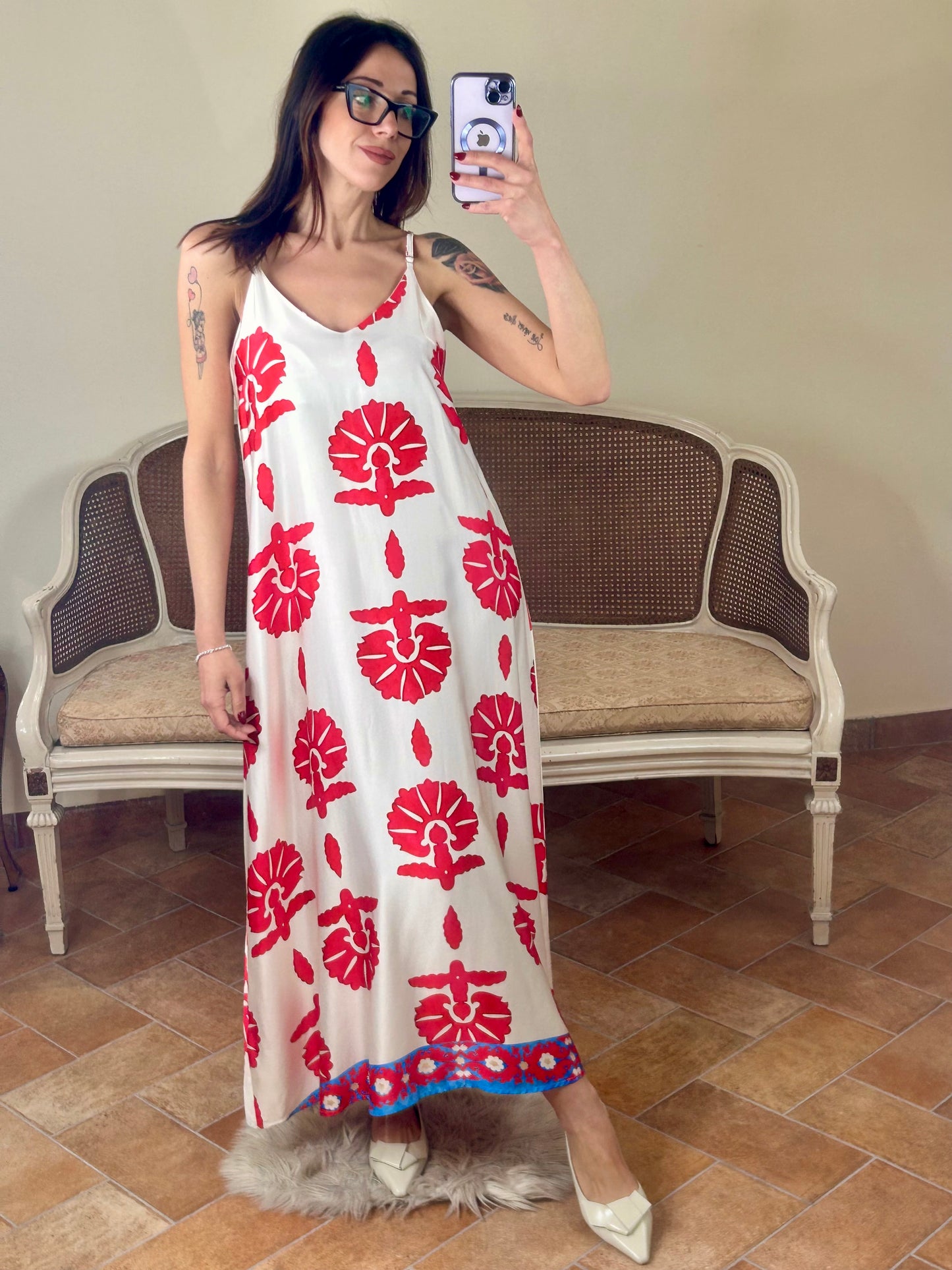 Anonyme EGYPT LONGDRESS red