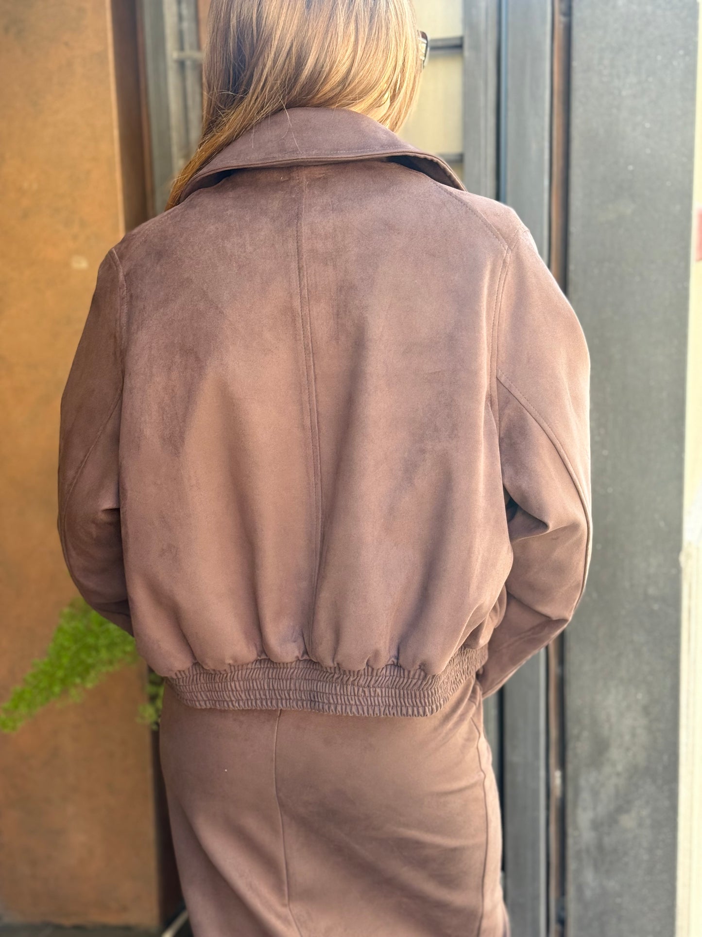 Bomber scamosciato MORO