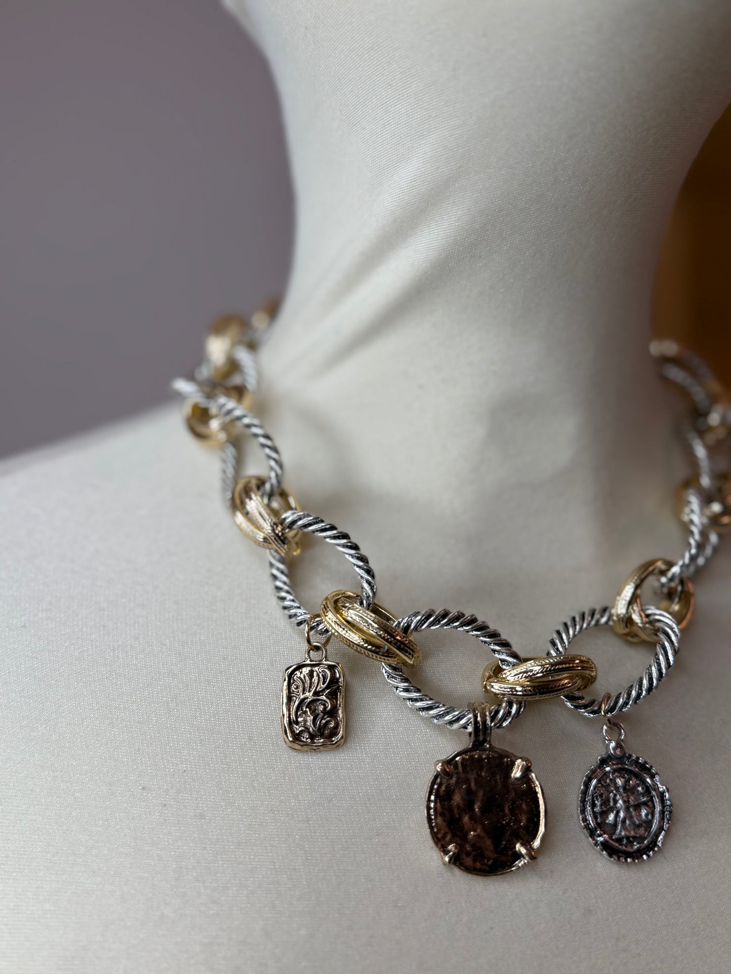 Collana catena a disco ORO