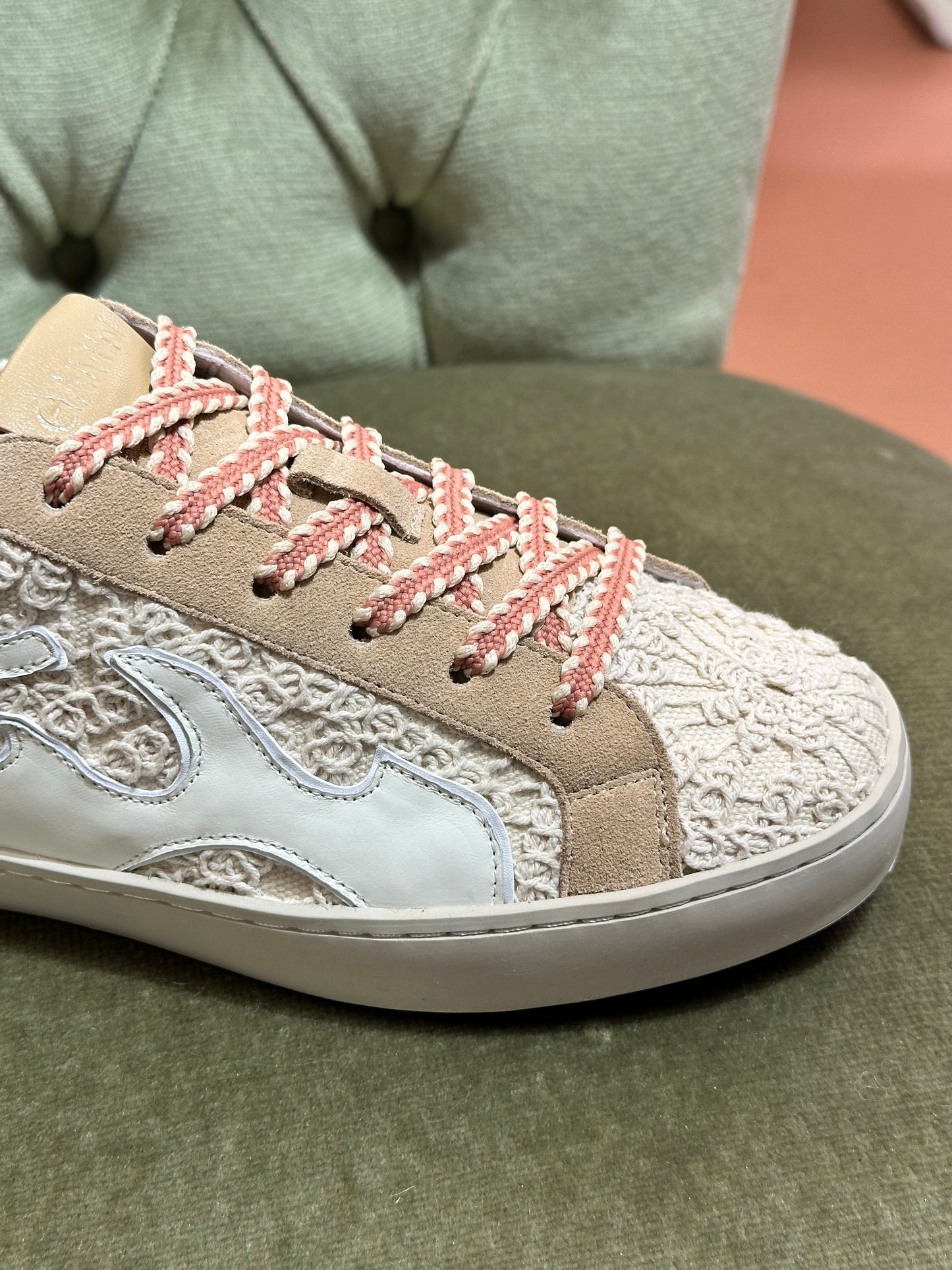 BIBI LOU sneakers GAMIN ricamo beige