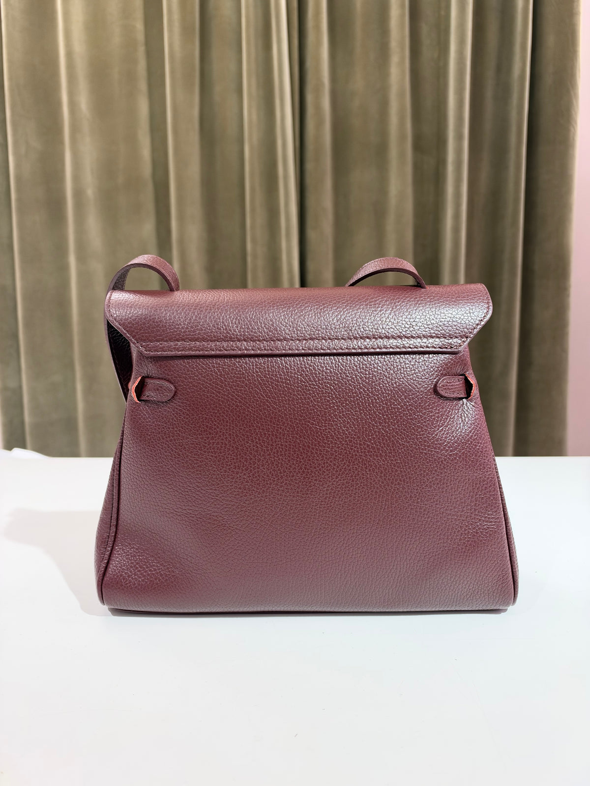 Borsa a spalla in pelle martellata VINO/VERDE