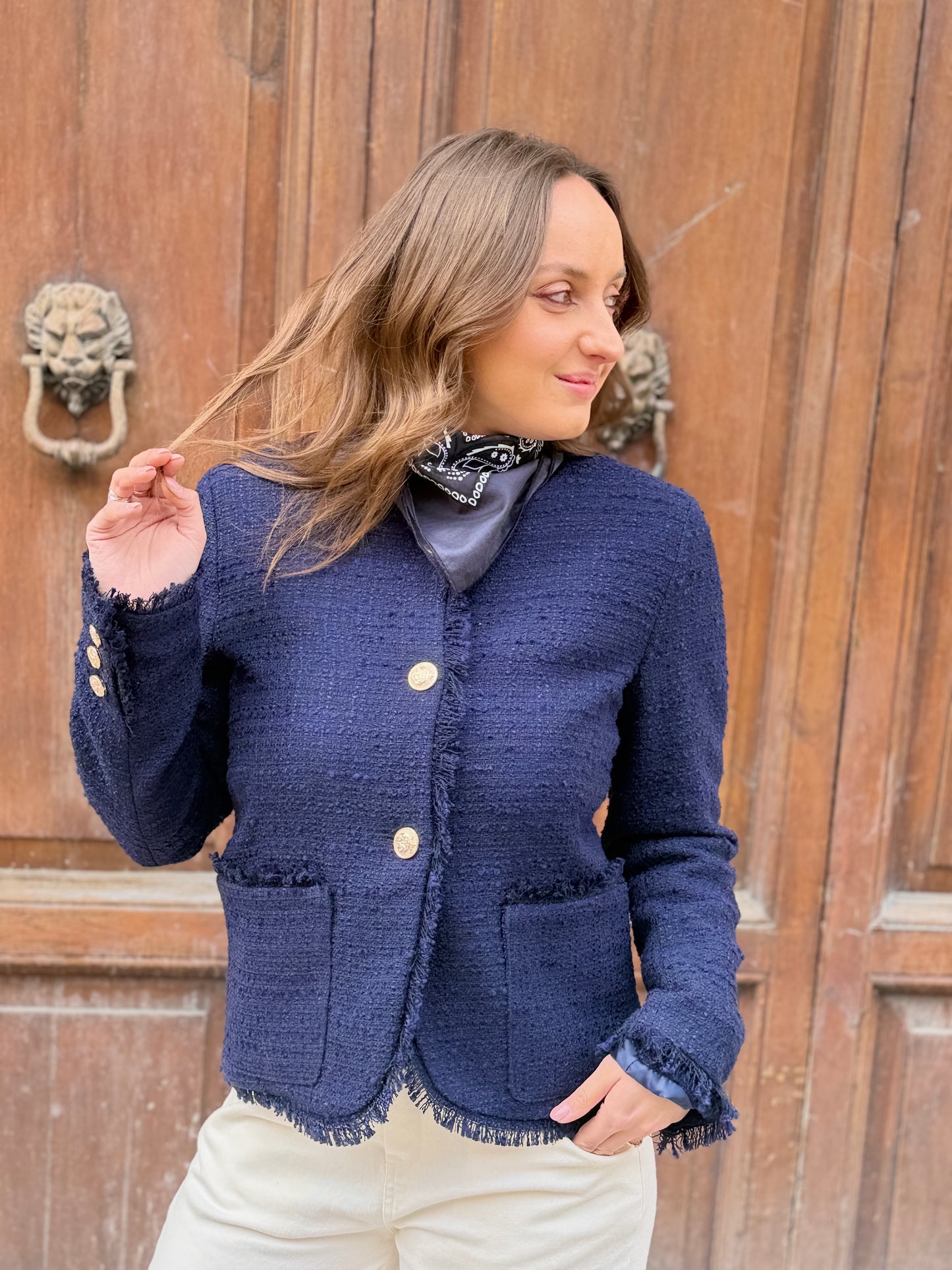 Tensione in Giacca in tweed BLU con bandana