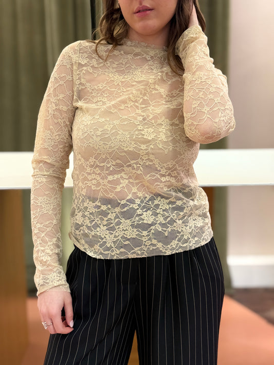 Haveone maglia pizzo BEIGE