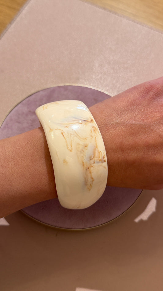 Bracciale rigido in resina avorio