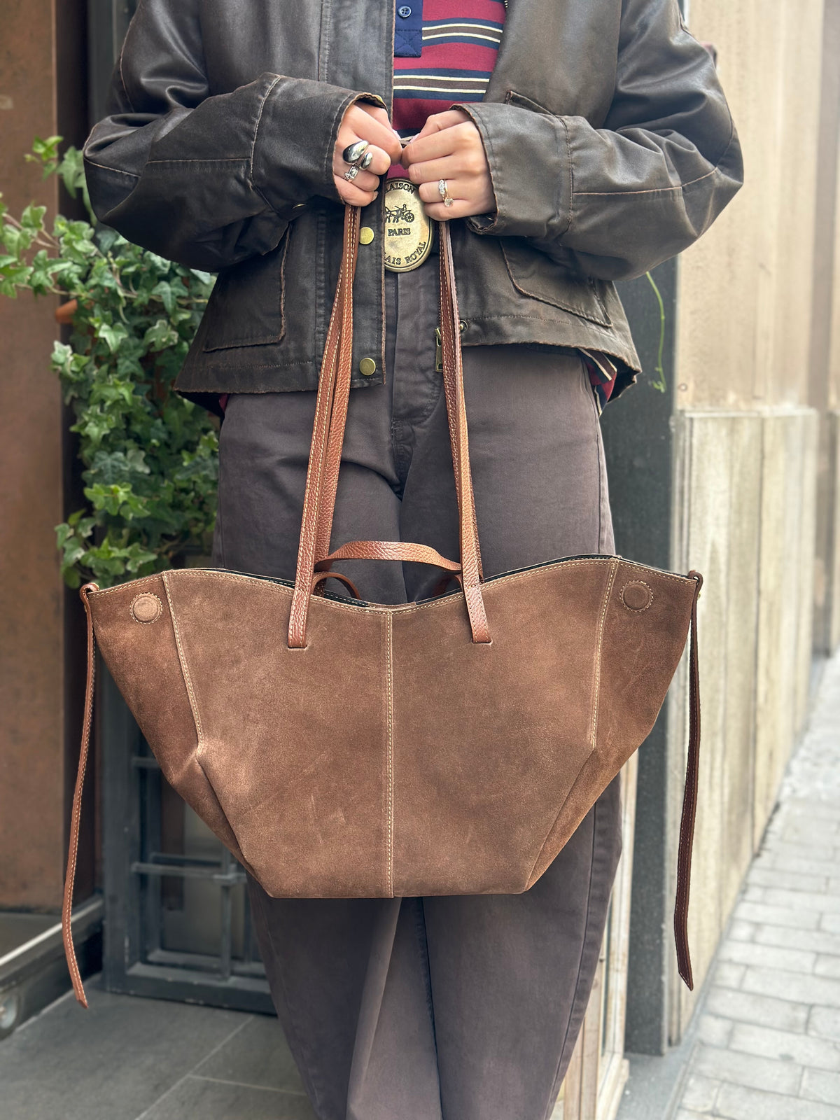 Borsa in camoscio cioccolato