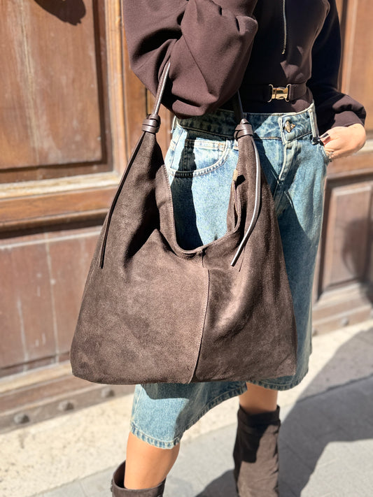 Borsa/sacca in camoscio MORO/MILITARE