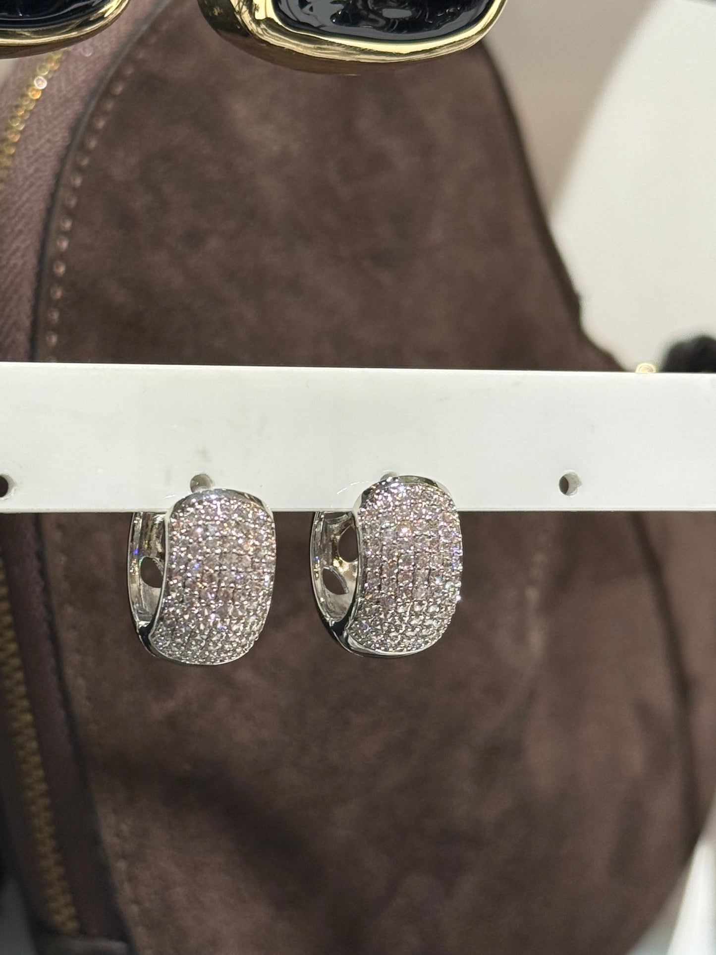 Orecchini grandi cerchio con dettaglio strass ARGENTO