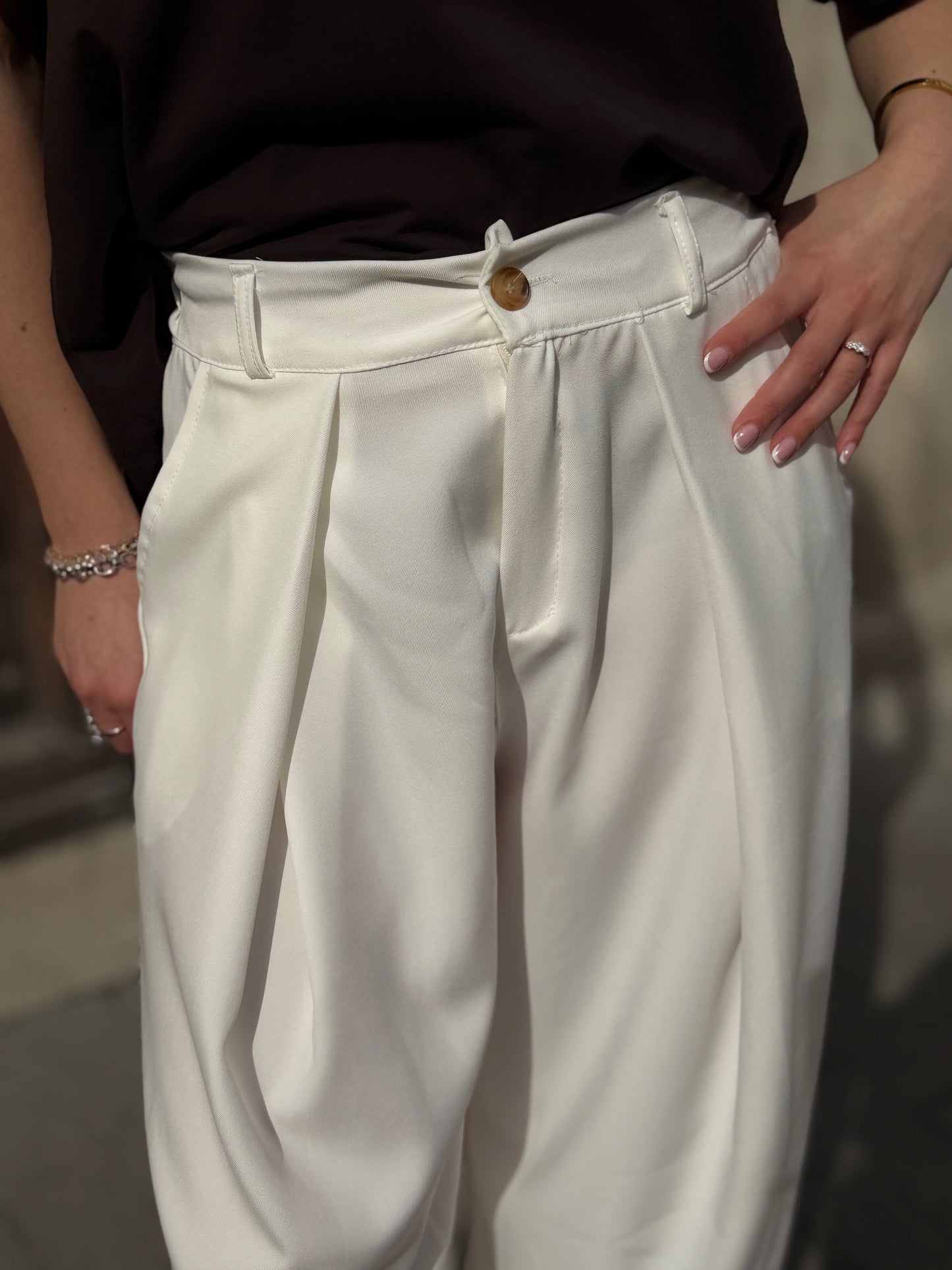 Pantalone Balloon Bianco