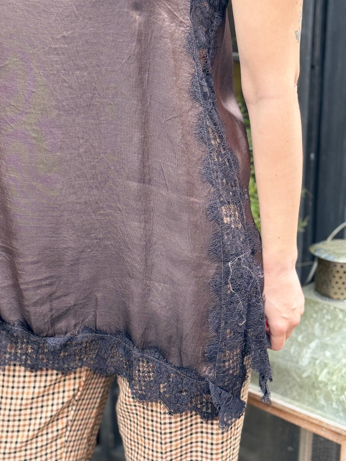 Top in lingerie e pizzo MORO