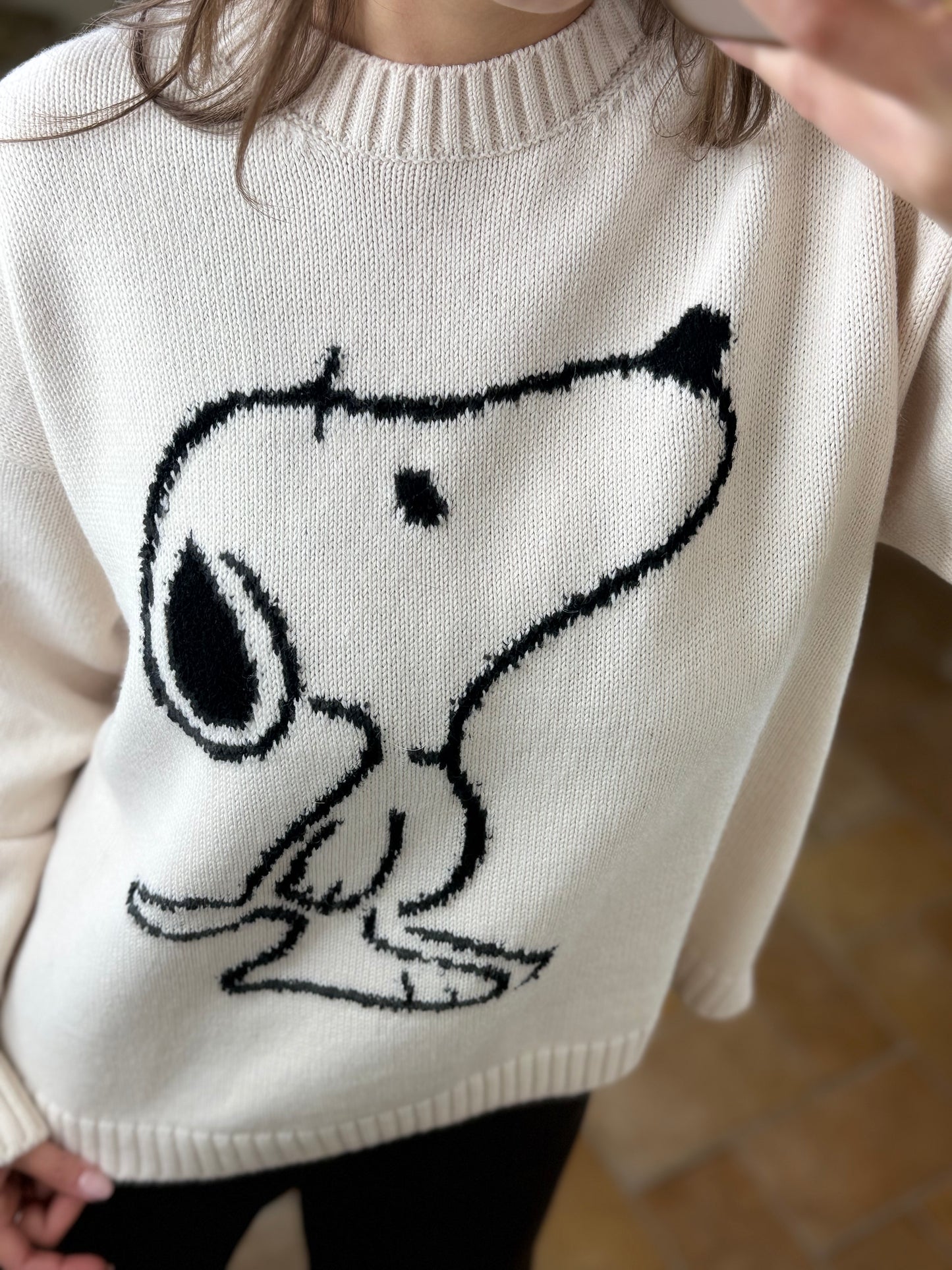 Tensione In Maglione SNOOPY Panna