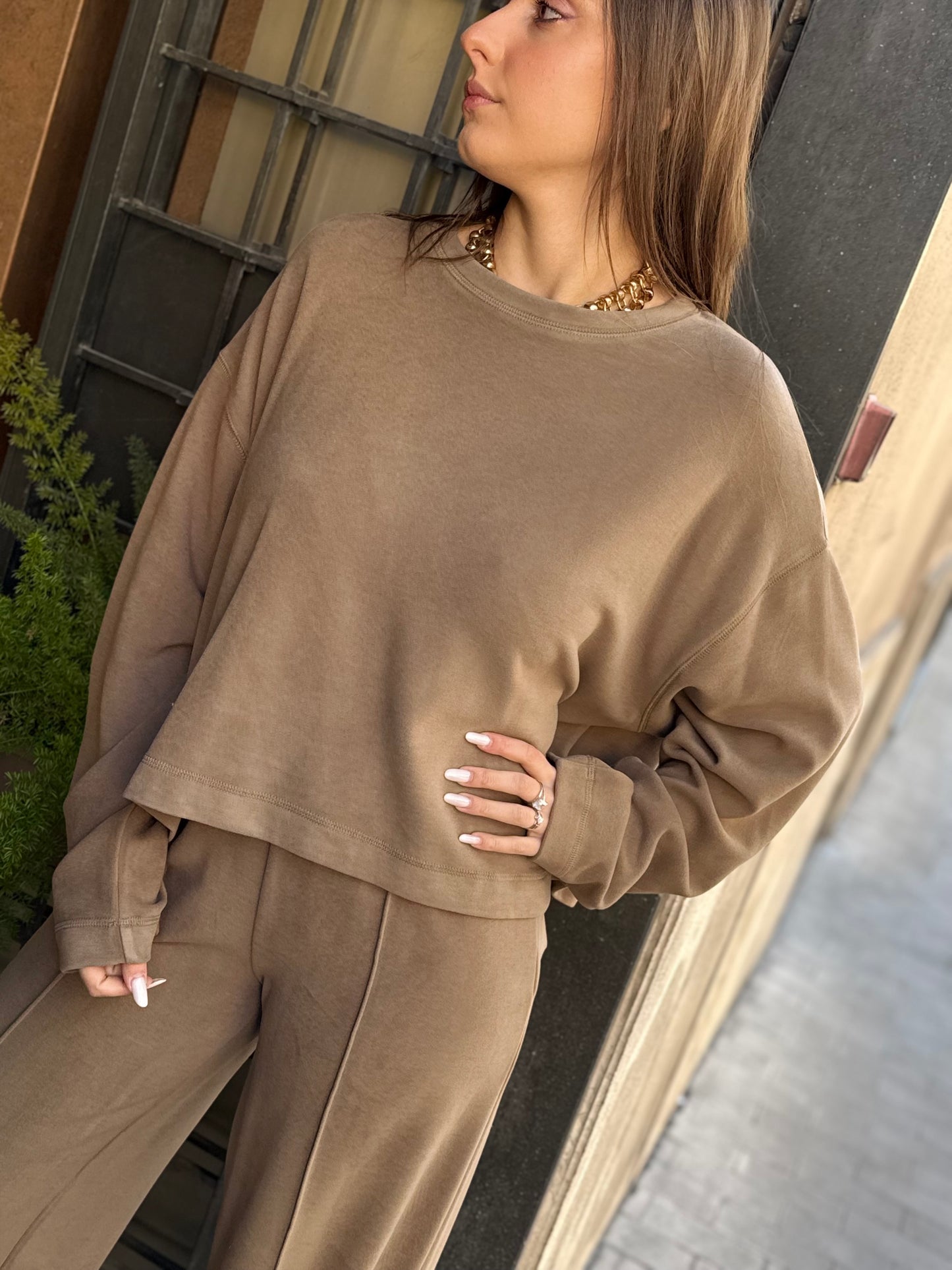 Eleh Felpa GRIGIO/FANGO in lyocell