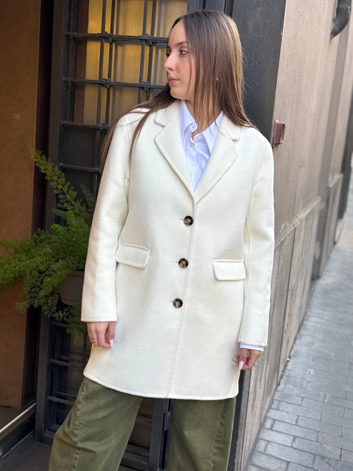 SINCE'RE PARIS Cappotto monopetto  CREAM
