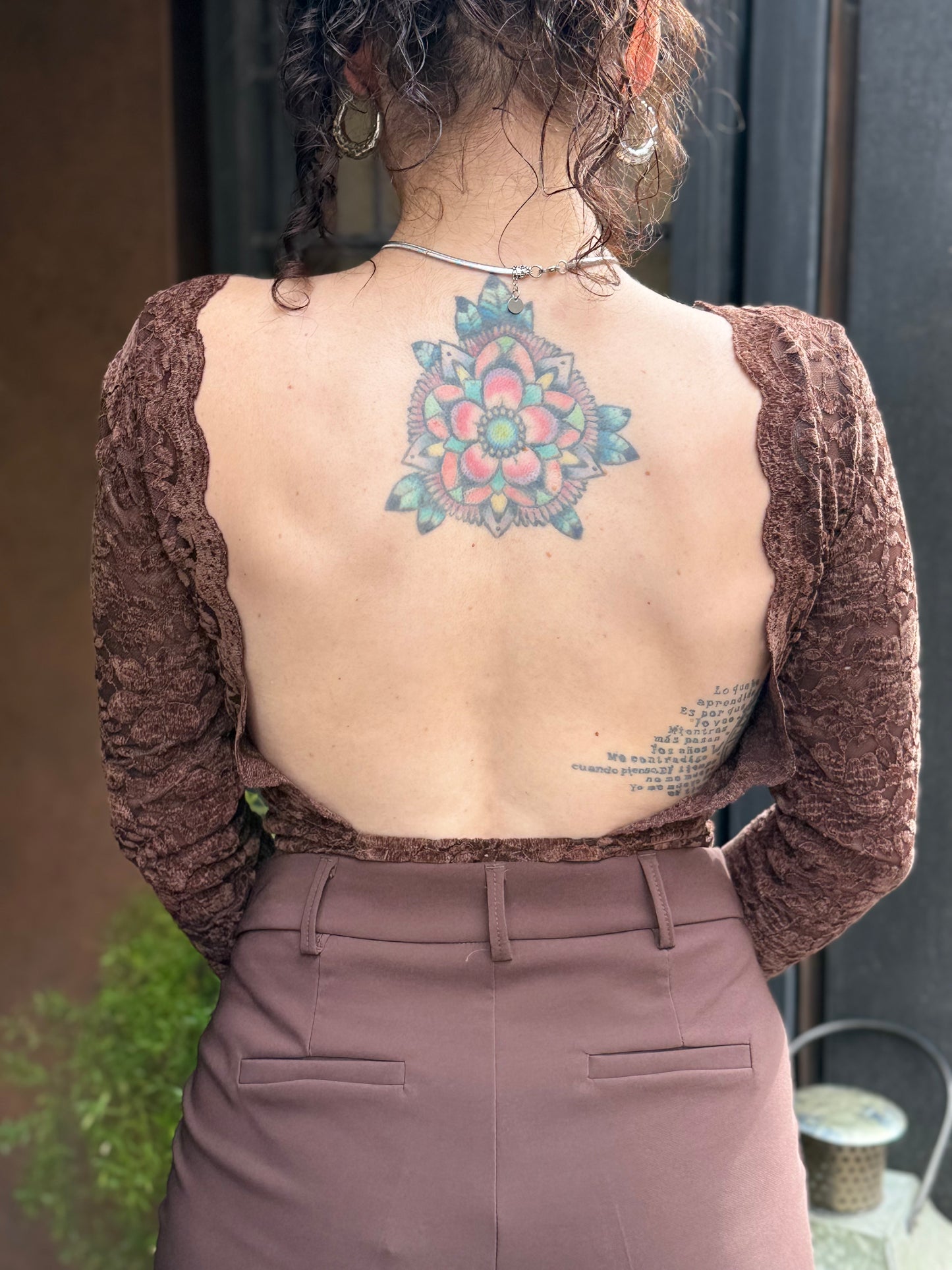 Body pizzo in ciniglia MORO