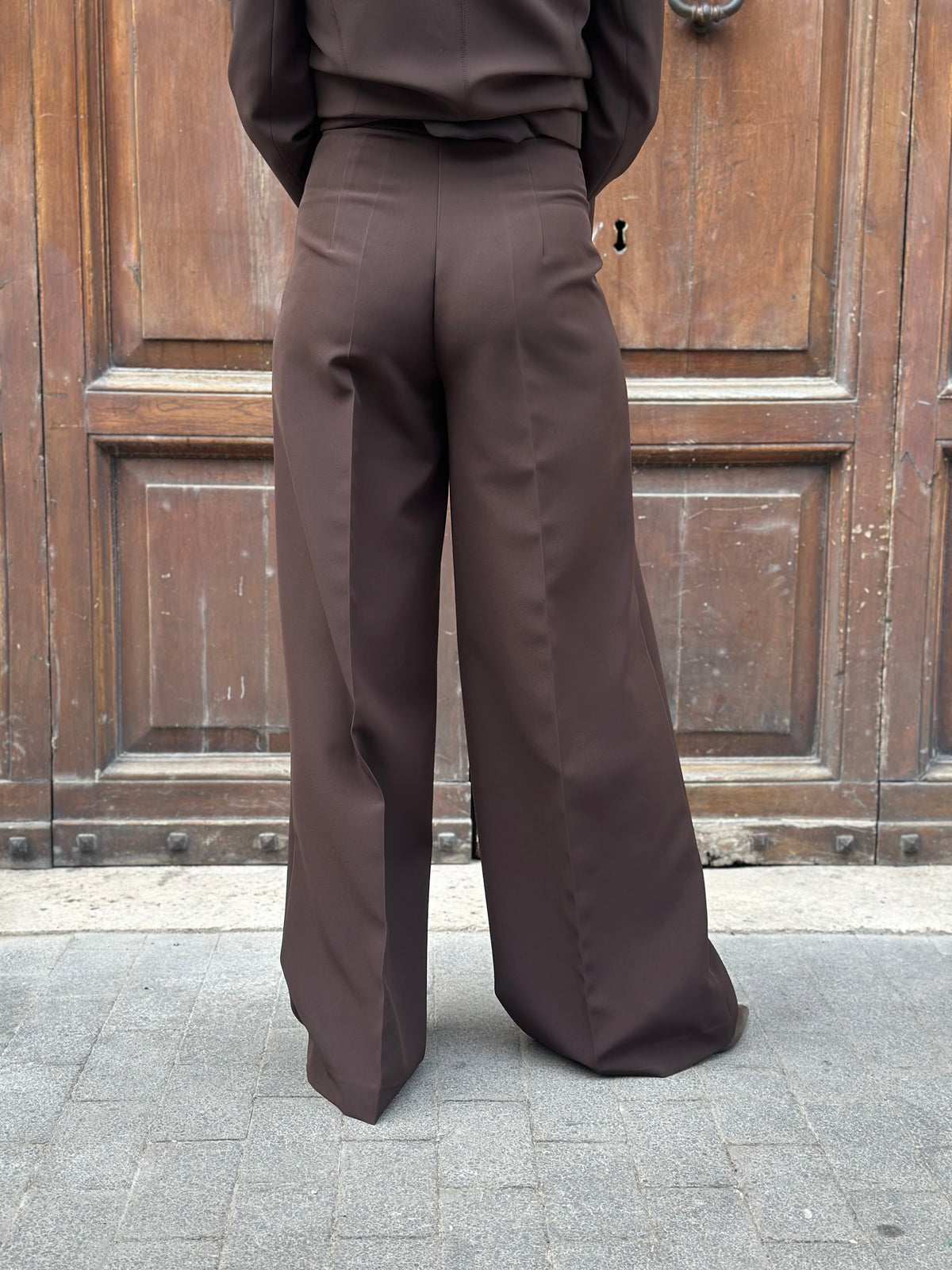 Silence Limited AMBER COLUMN PANTS DARK BROWN