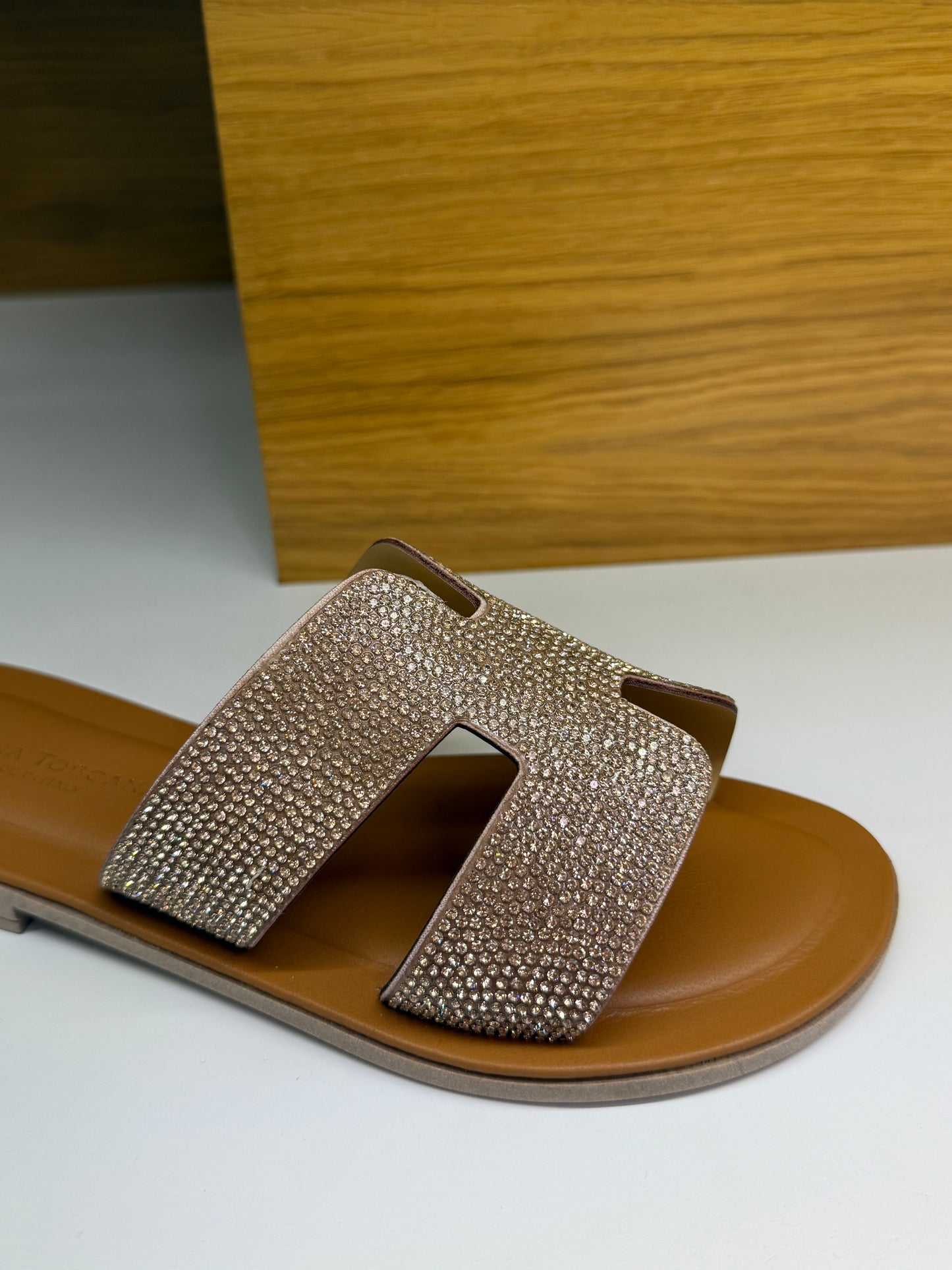 Donna Toscana Ciabatta Strass  Rose Gold