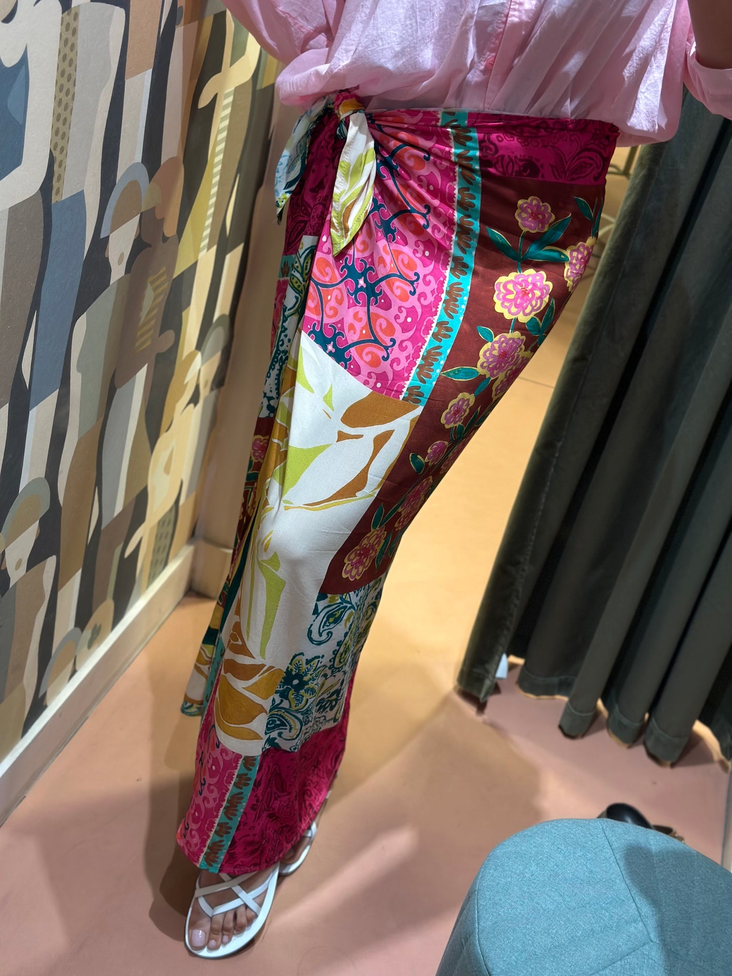 Tensione in gonna pareo lunga PATCHWORK