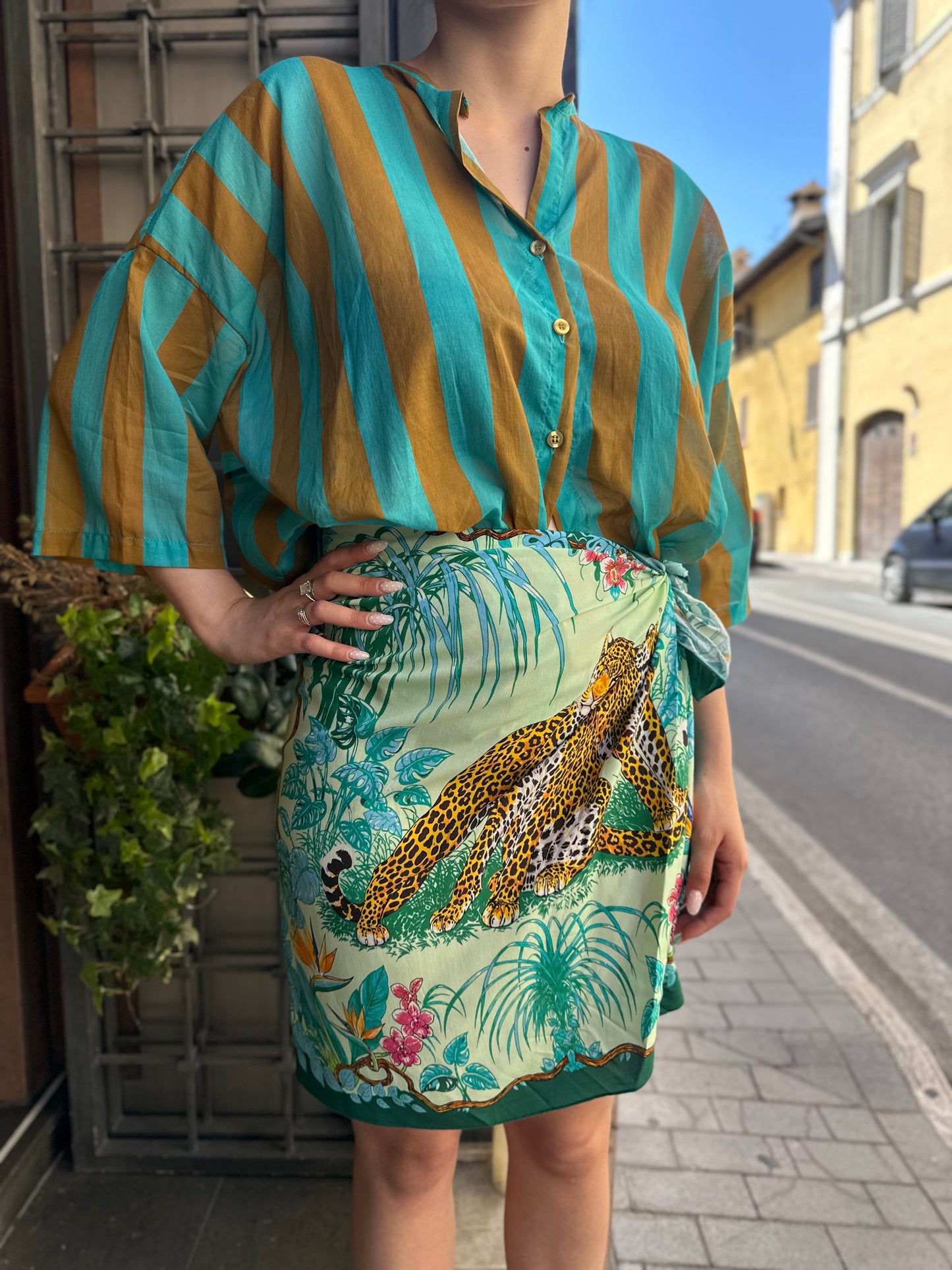 Tensione in Gonna corta pareo foulard TURCHESE