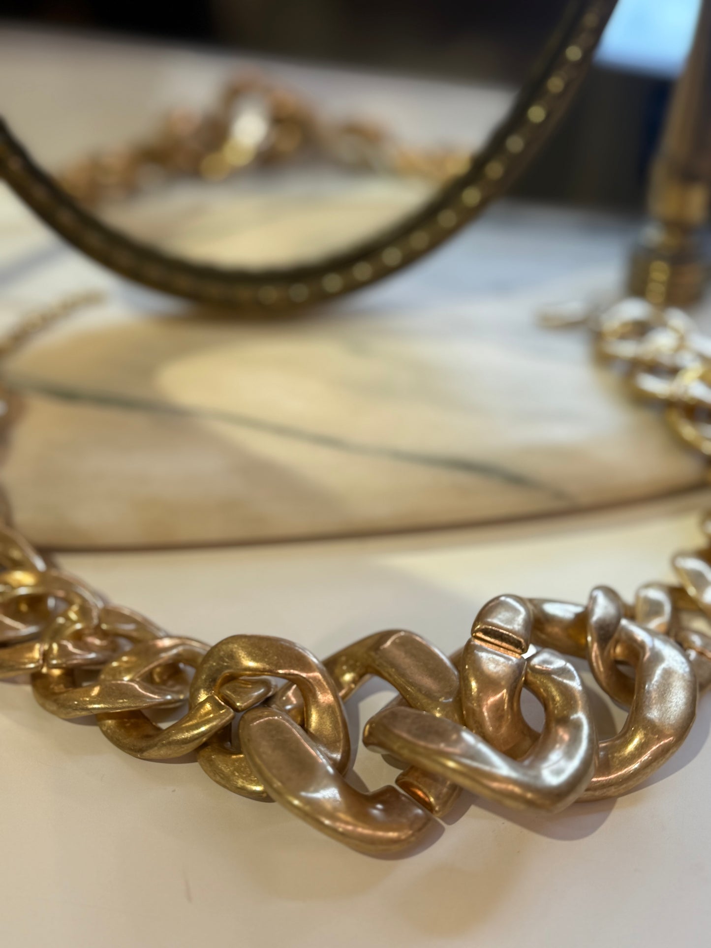 Collana maxi catena ORO satinato