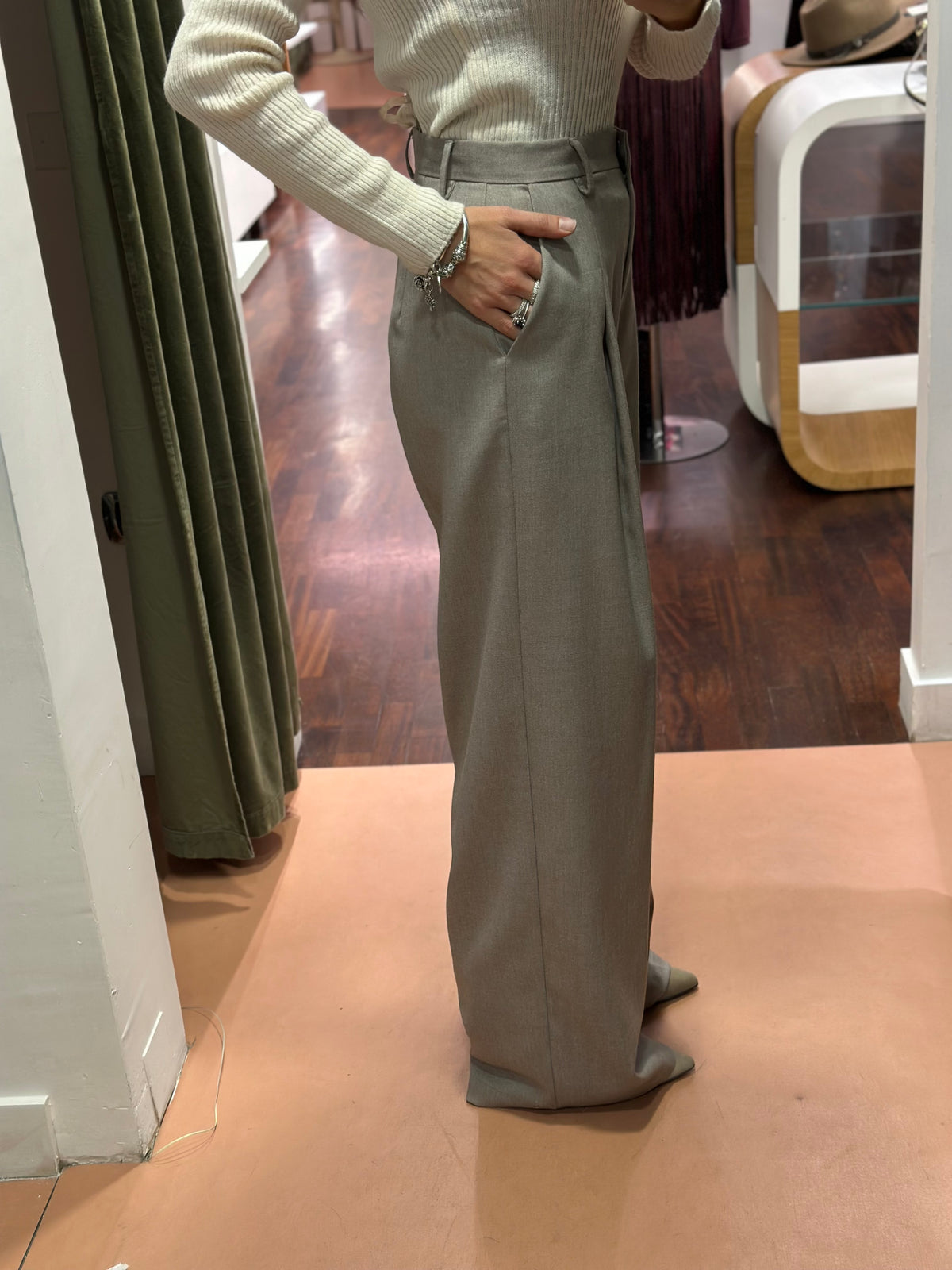 BohemiamVì Pantalone sartoriale TAUPE