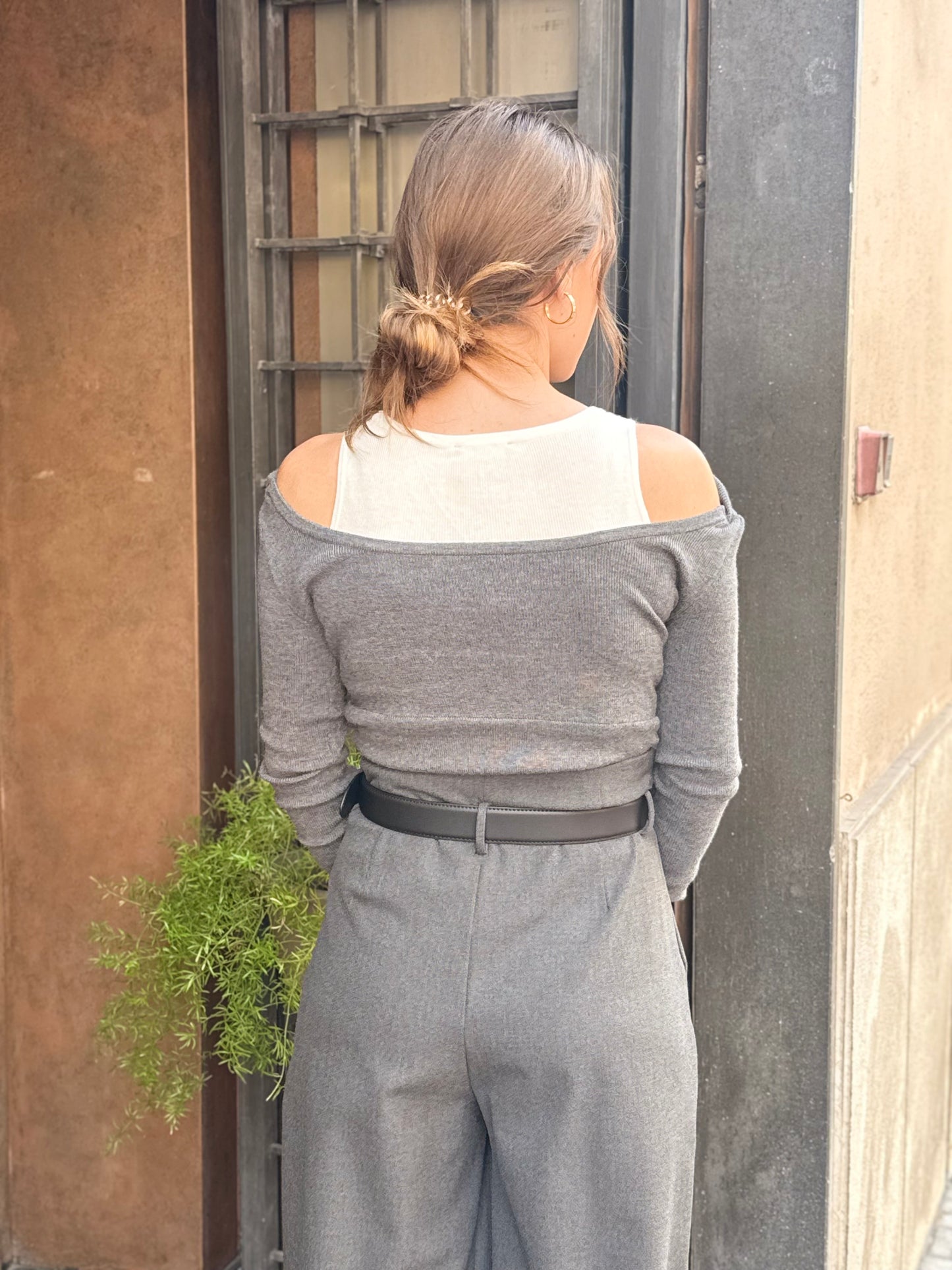 Eleh Maglia con inserto canotta GRIGIA