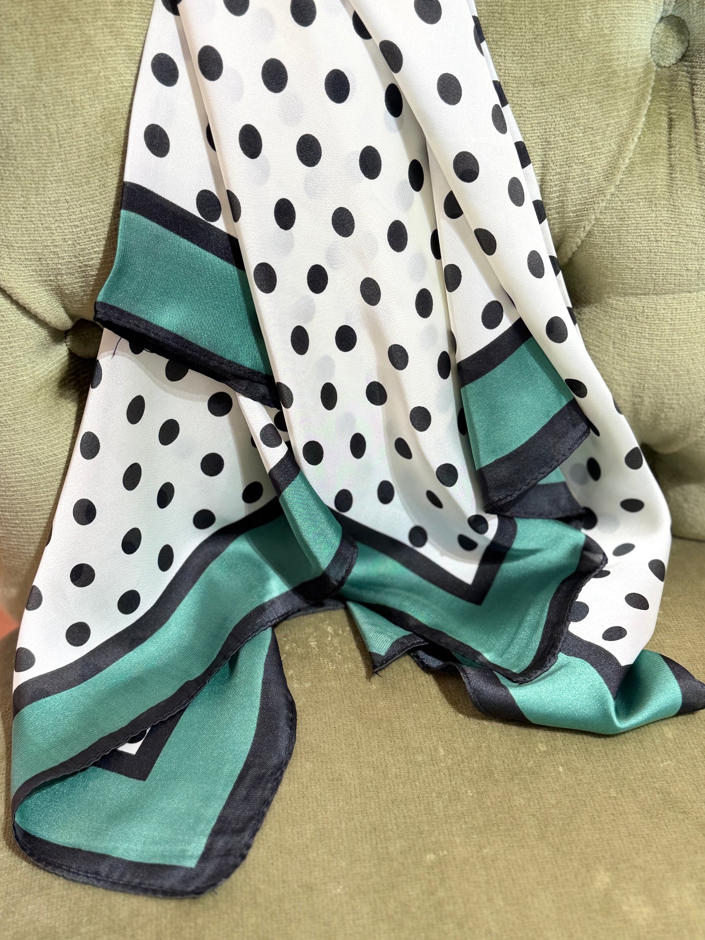 Foulard stampa pois BIANCO/VERDE