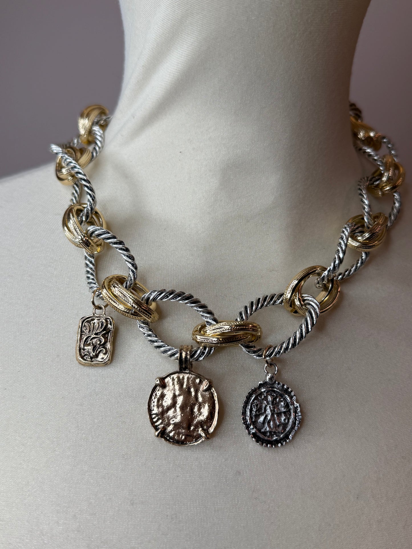 Collana catena a disco ORO