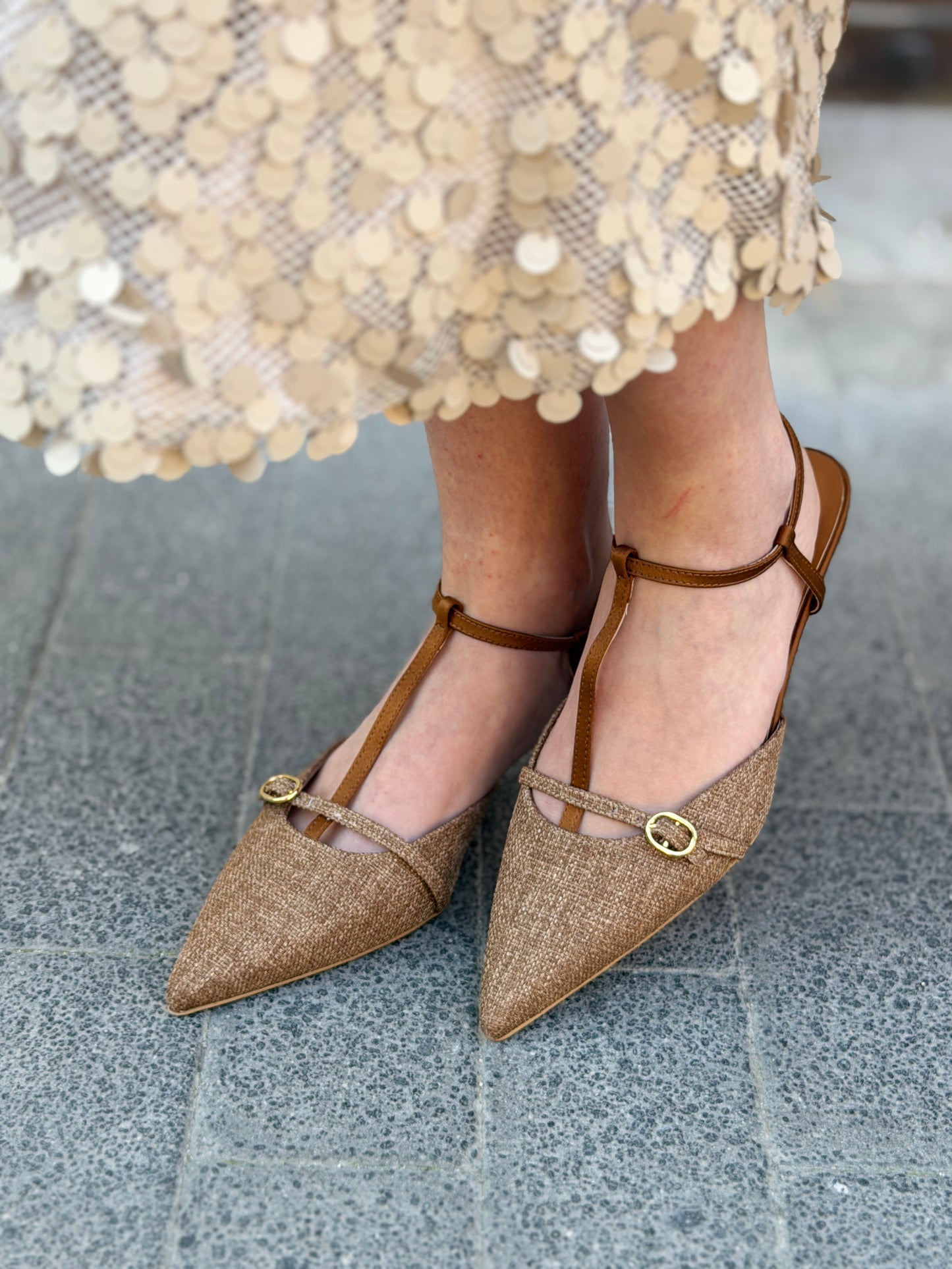 Ovyé Slingback lino Cuoio