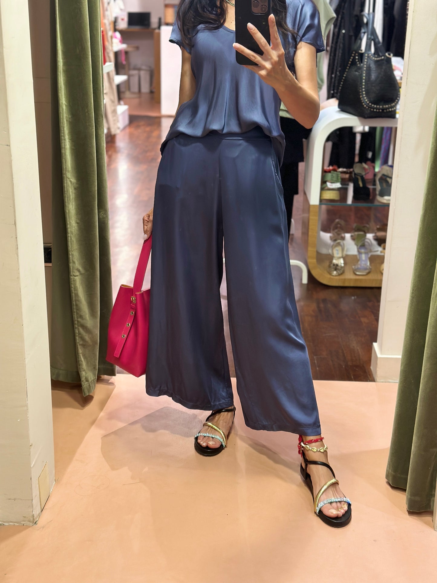 Uni mé pantalone palazzo cropped