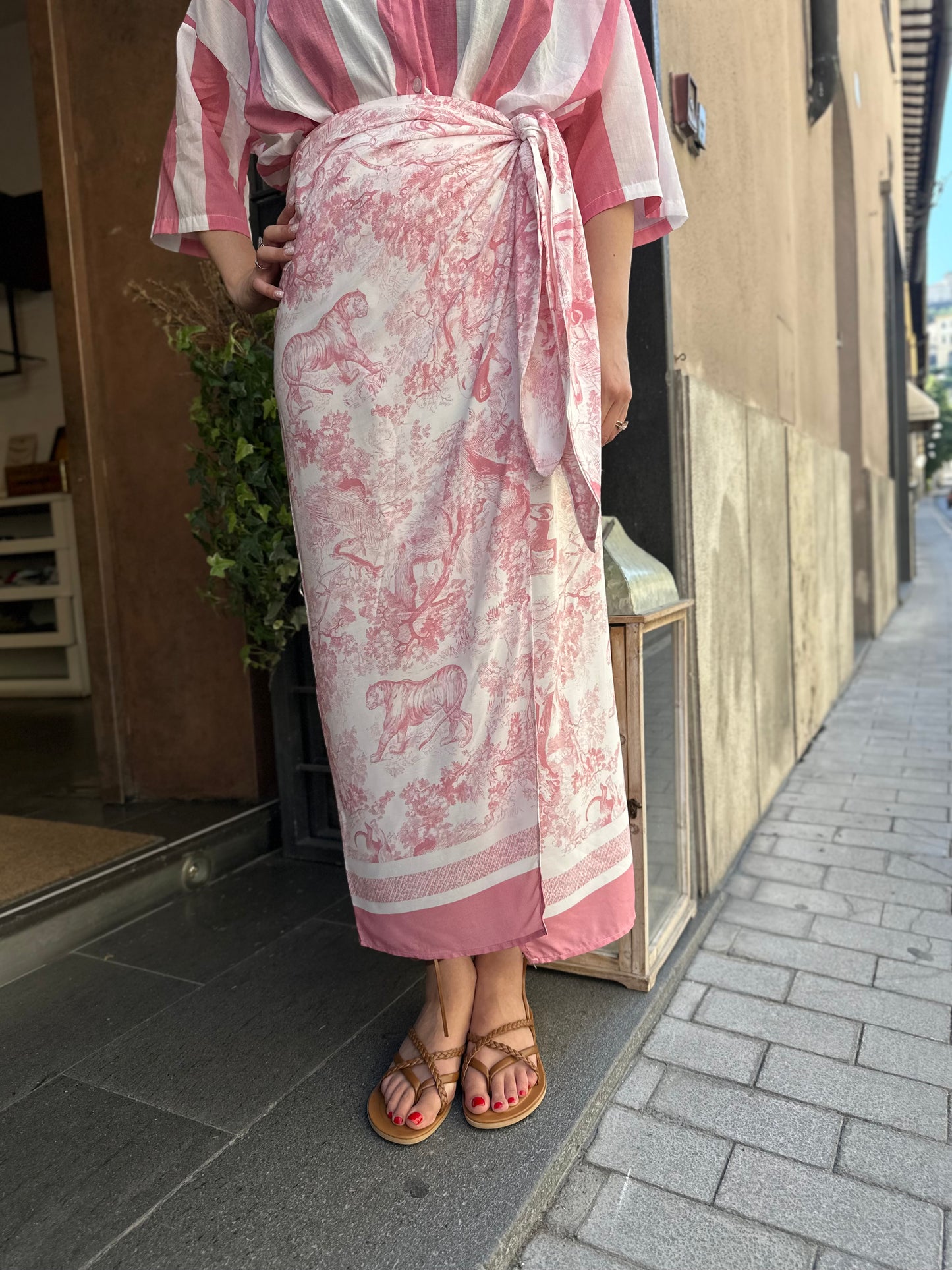 Tensione in Gonna Toile de Jouy Rosa