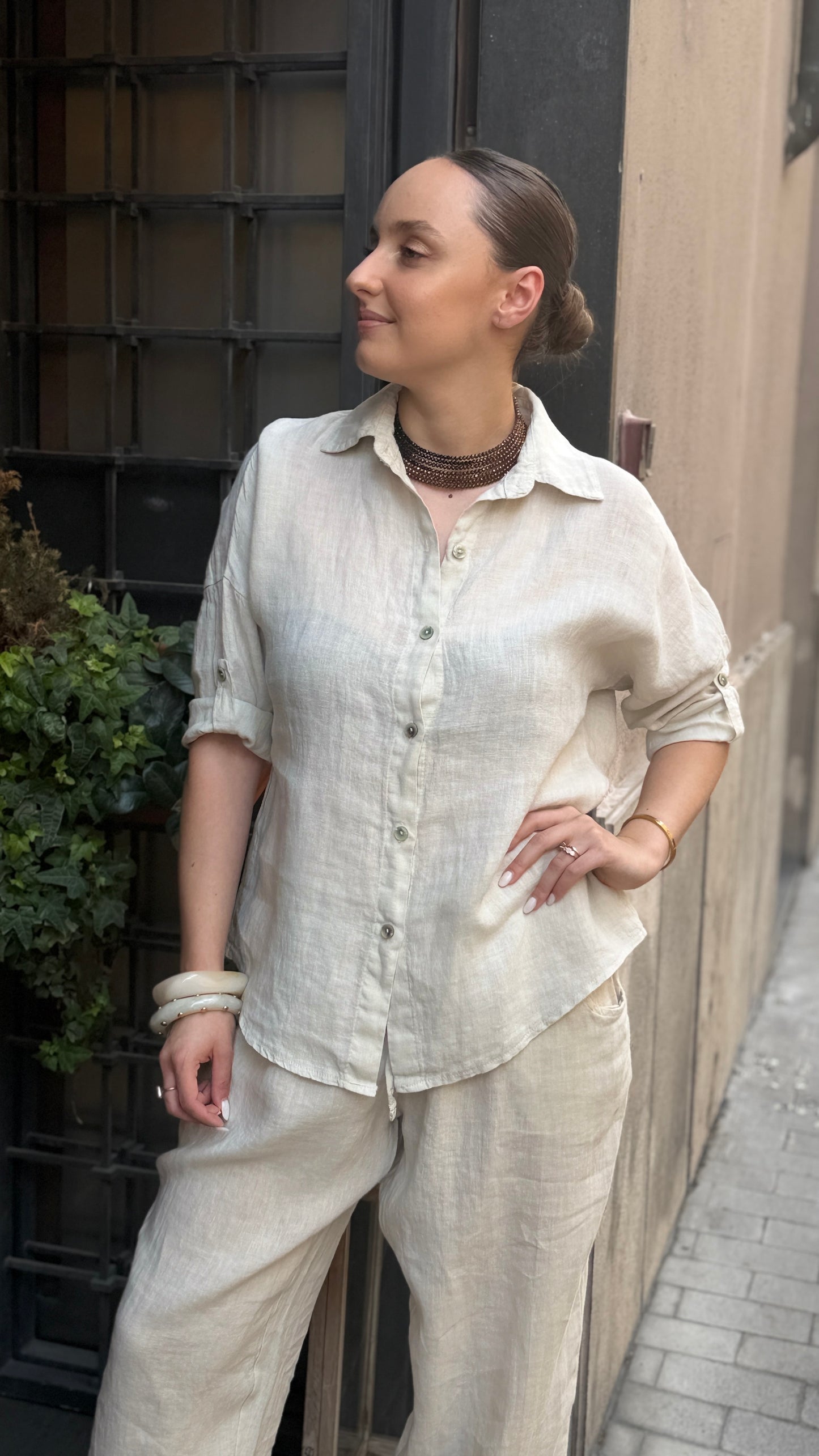 Camicia VIOLA in lino (disponibile in più colori)