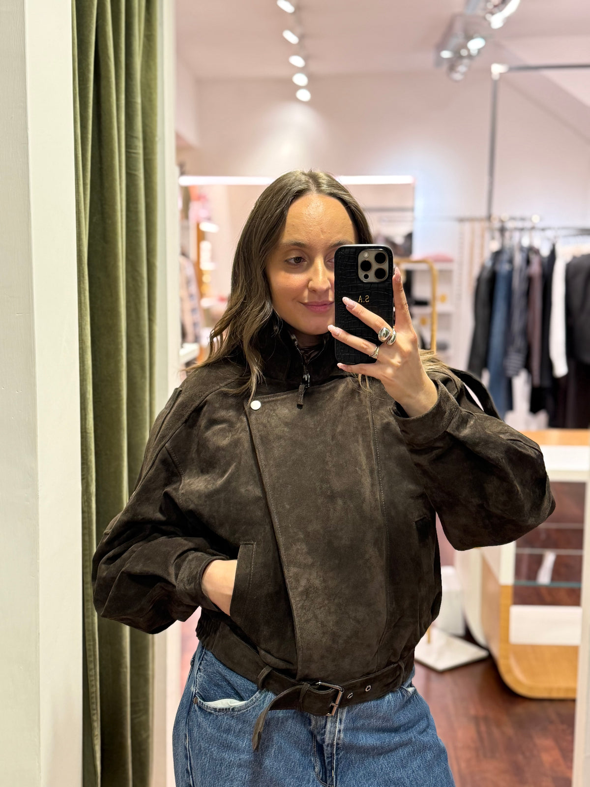 Biker in suede MORO