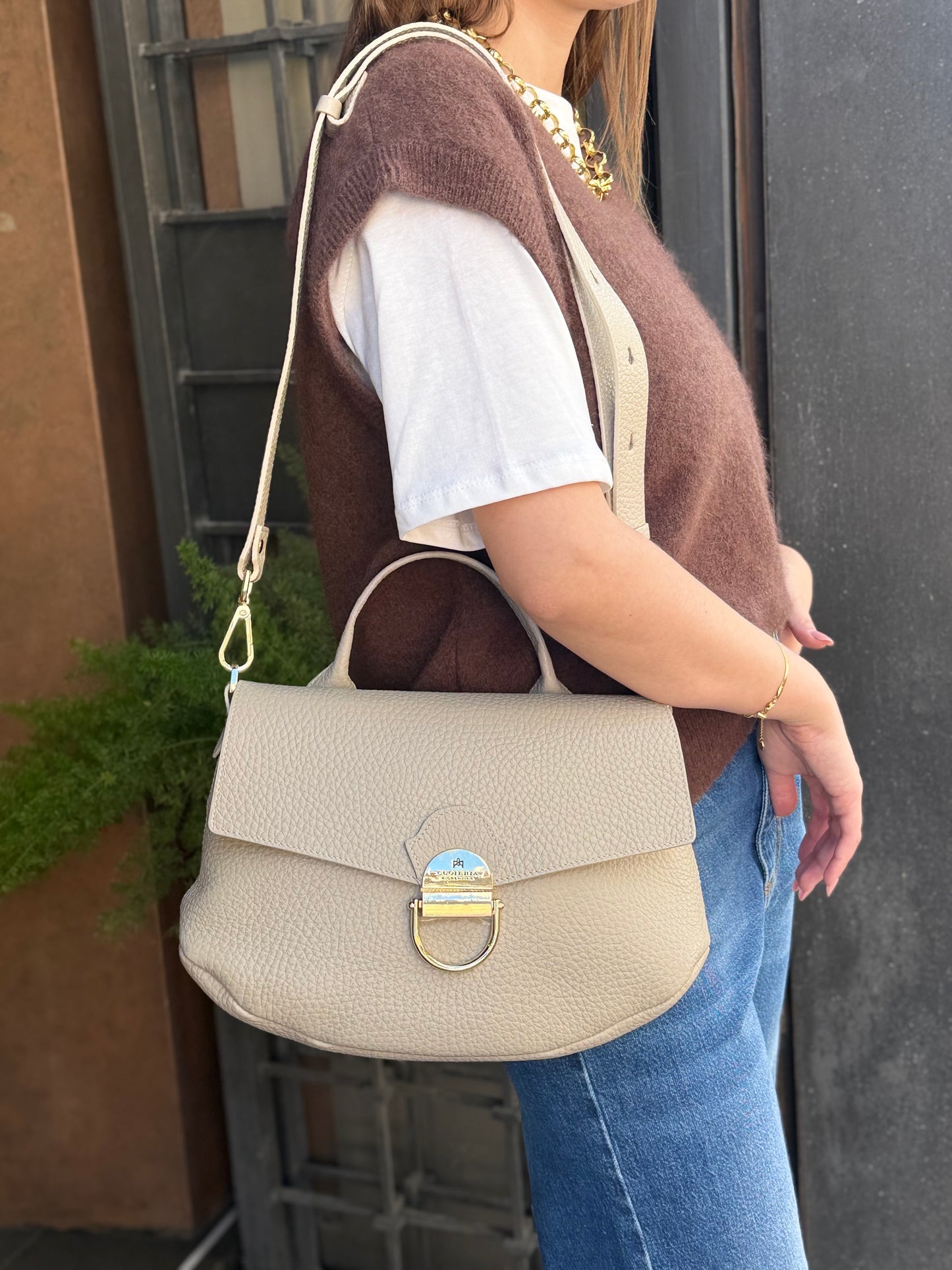 Cuoieria Fiorentina JESS SMALL FLAP BAG PROSECCO