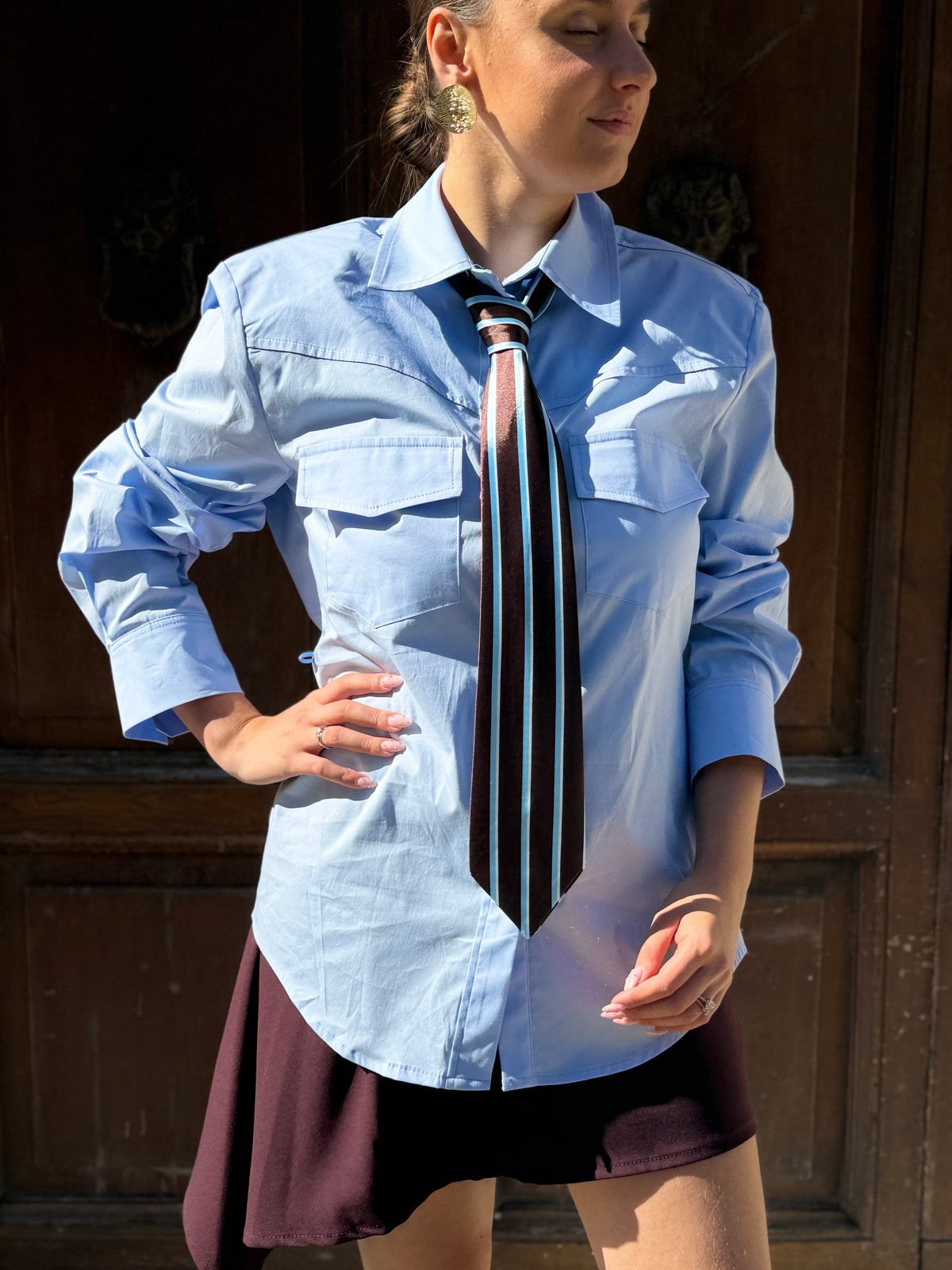 Tensione in Camicia con cravatta CELESTE
