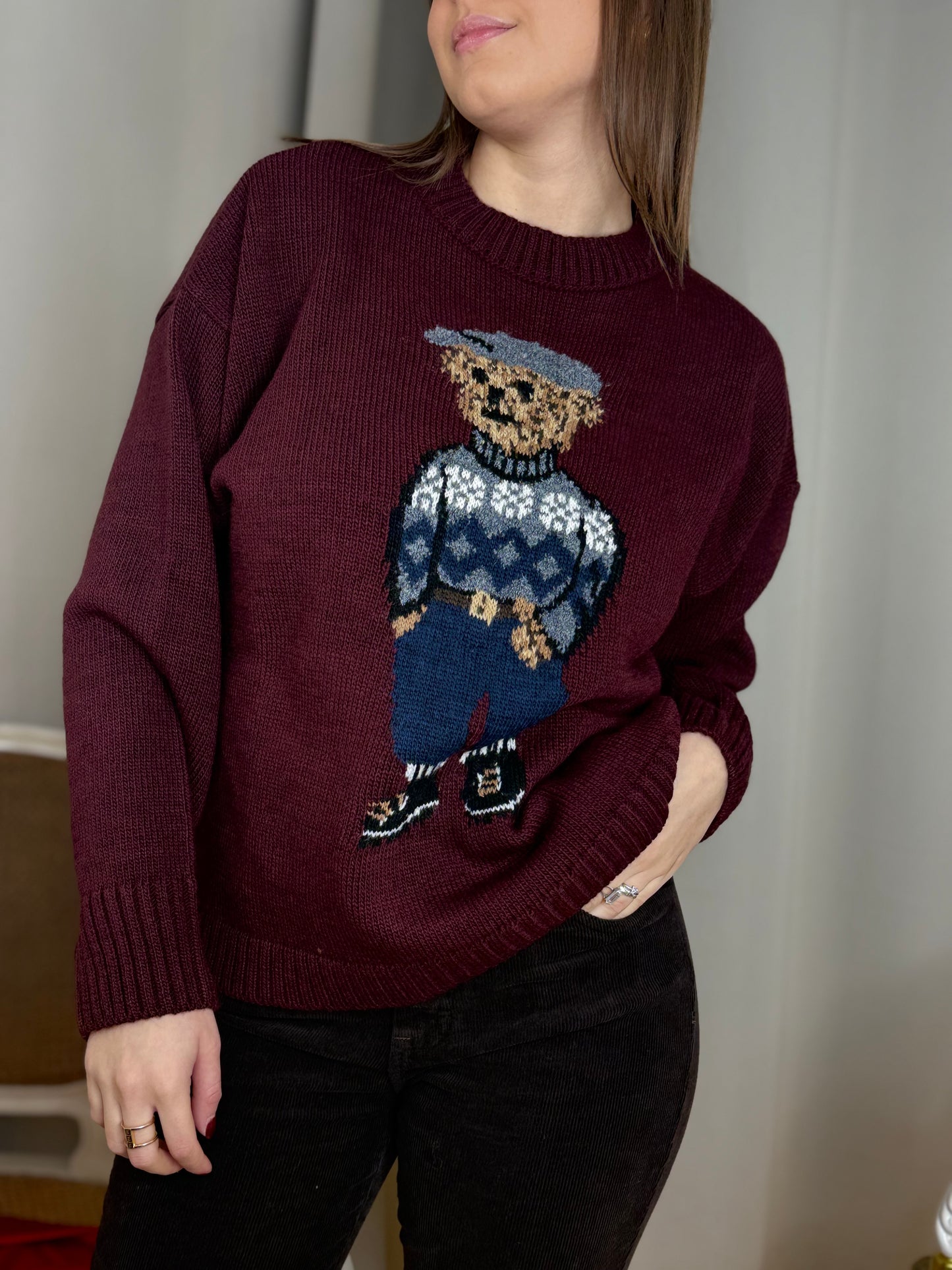 Tensione in Maglia TEDDY BORDEAUX