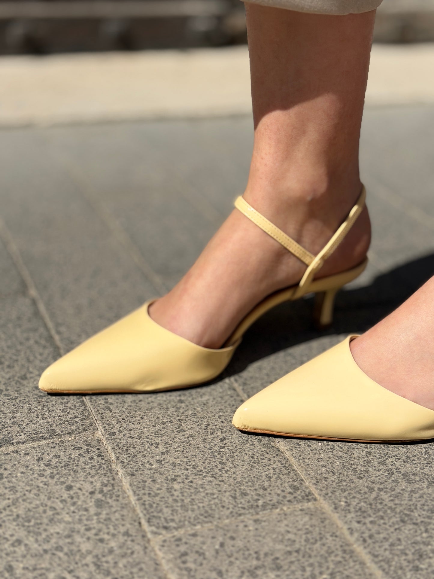 Ovyè Slingback Giallo pastello