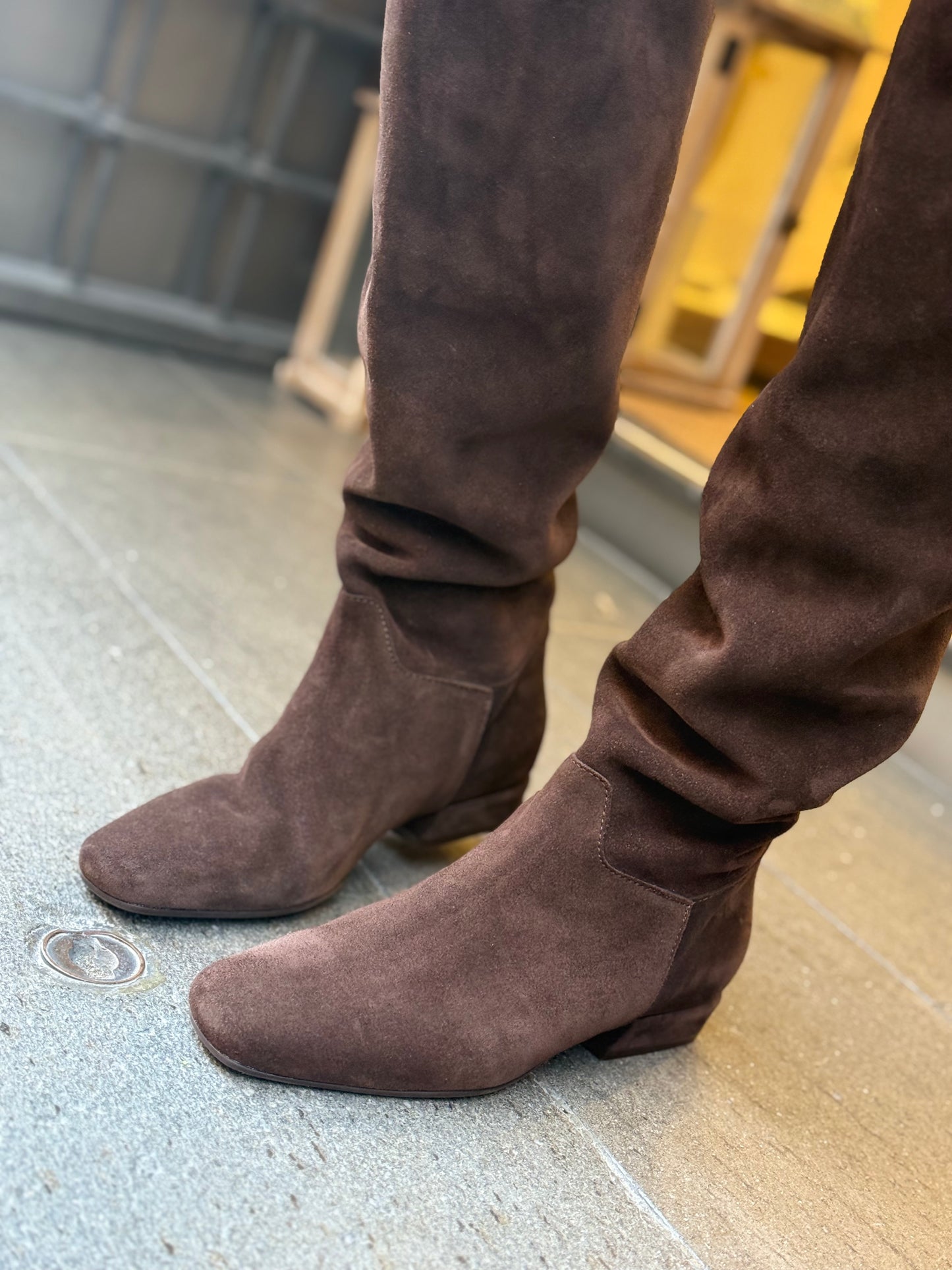 Elisa Lanci Stivale alto in suede MORO