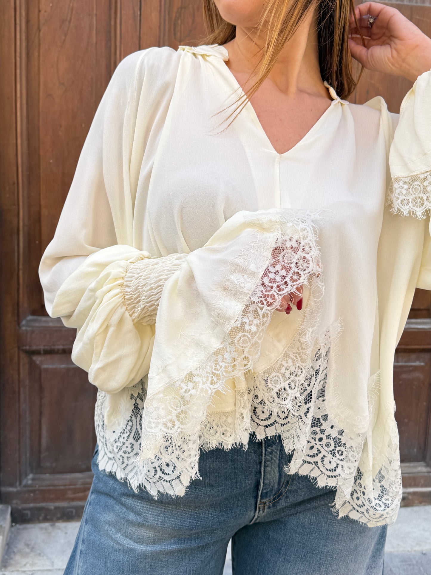 Tensione in Blusa con pizzo AVORIO
