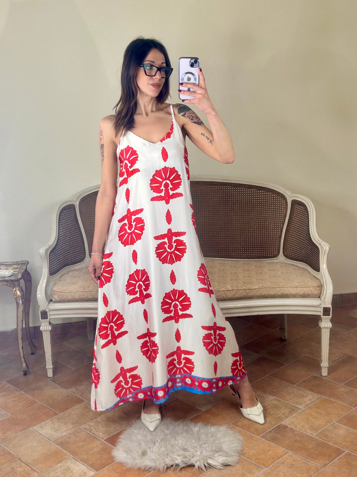 Anonyme EGYPT LONGDRESS red