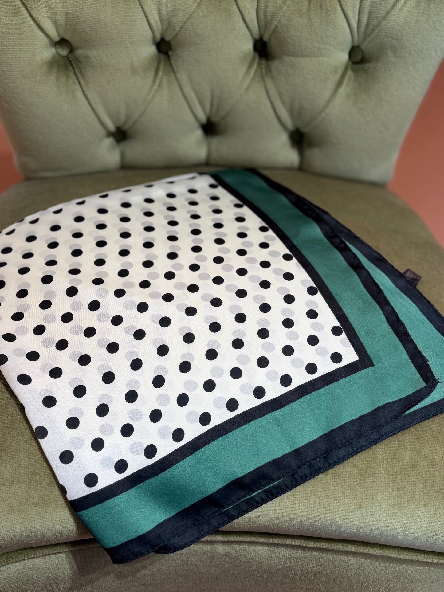 Foulard stampa pois BIANCO/VERDE