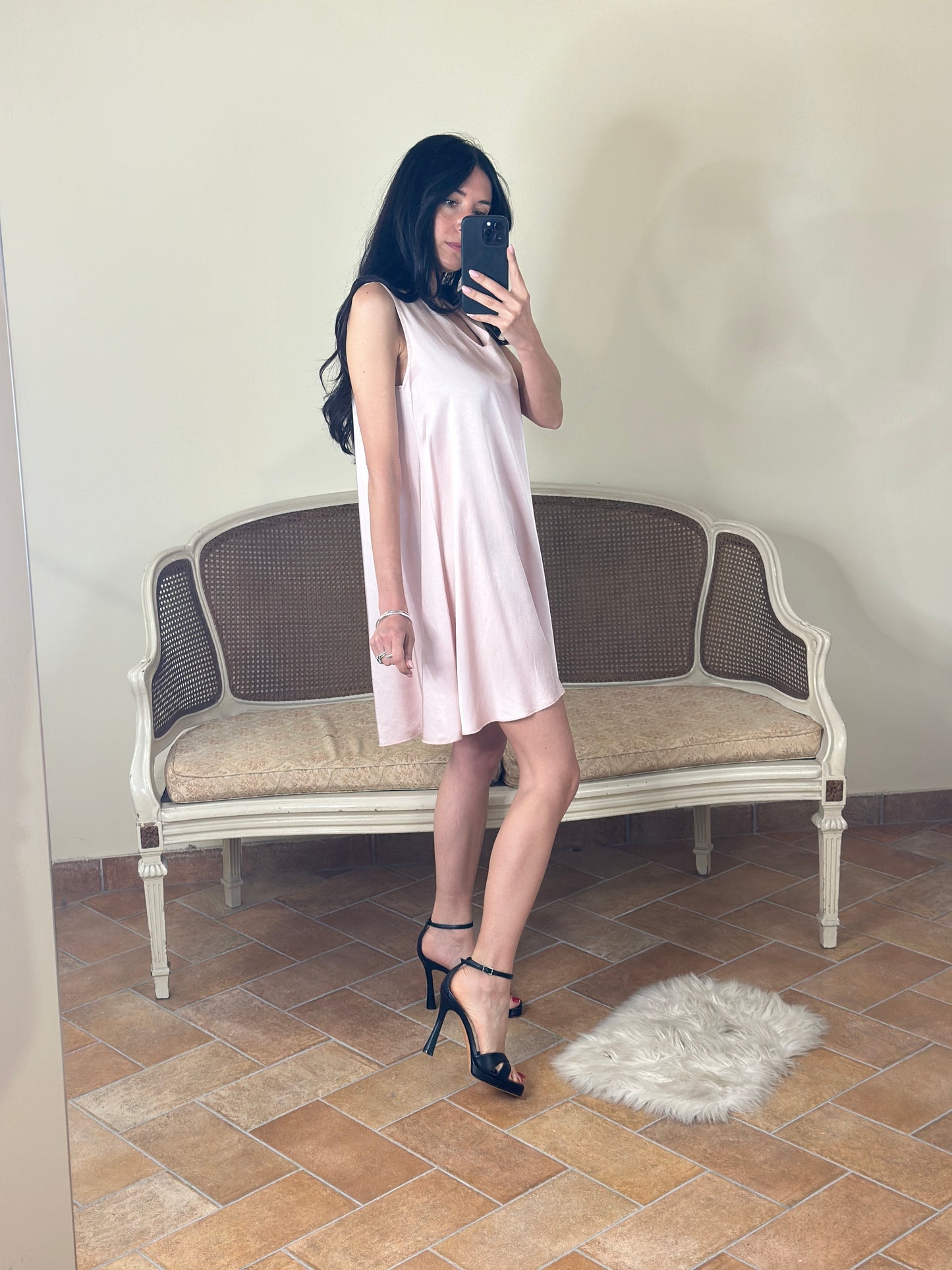 D'elle-Abito rosa in viscosa