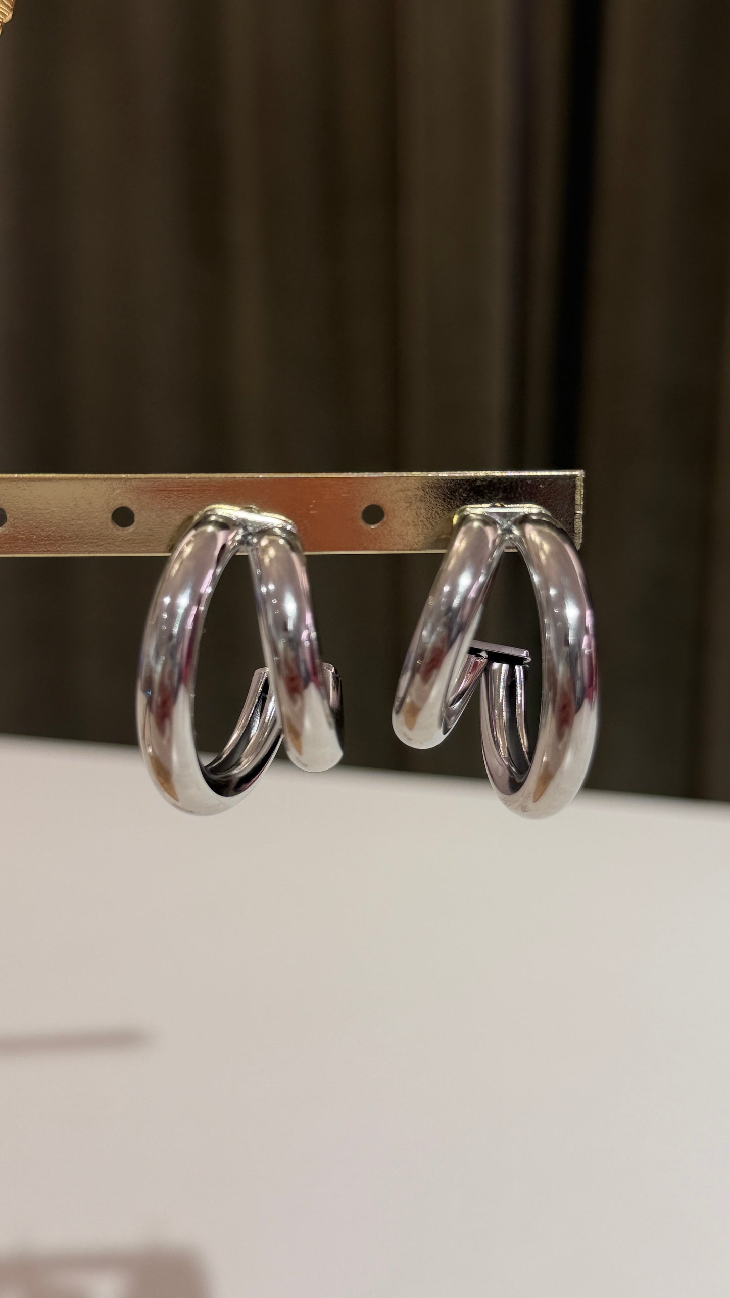 Orecchini doppio semicerchio Argento