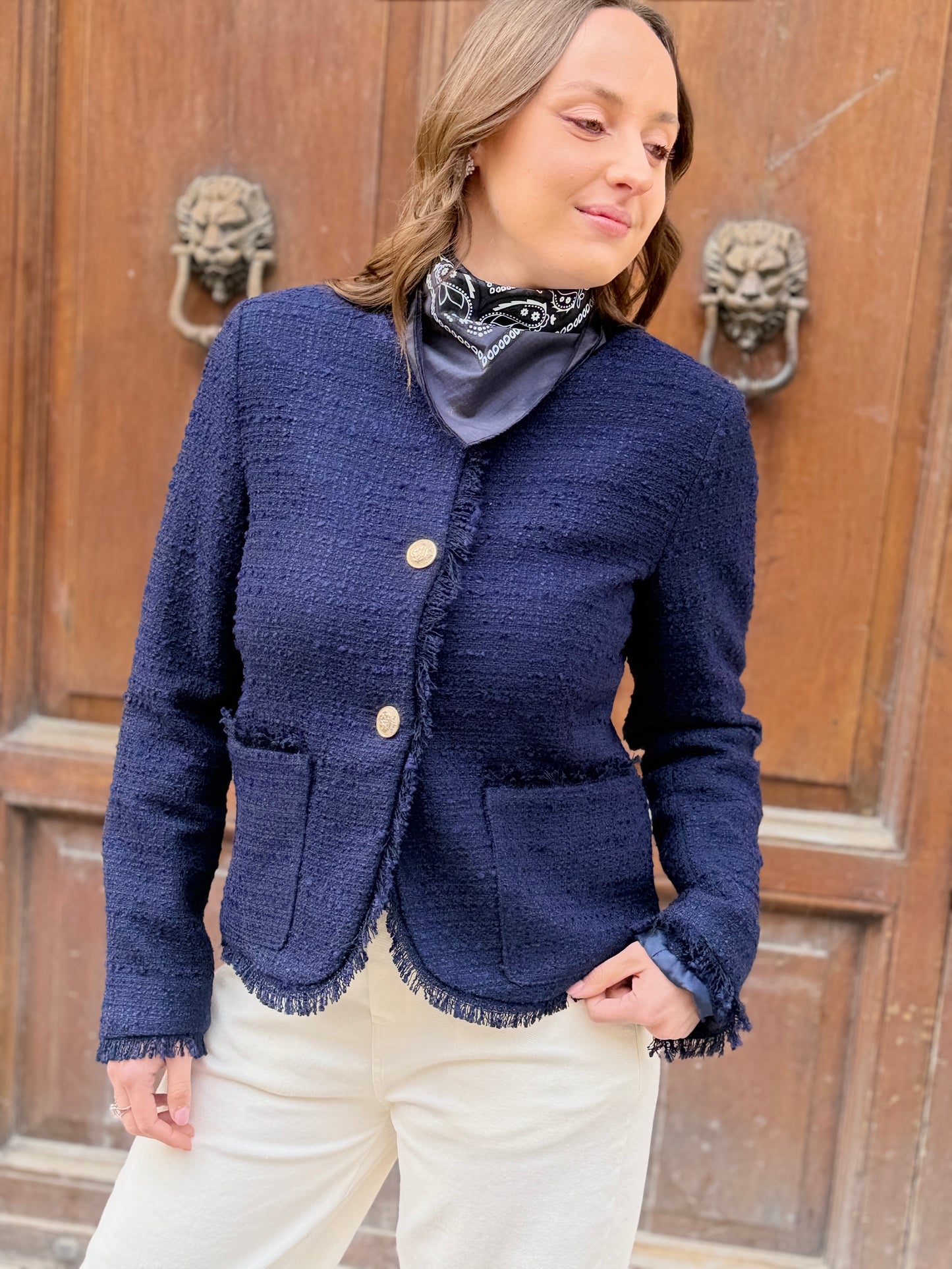 Tensione in Giacca in tweed BLU con bandana