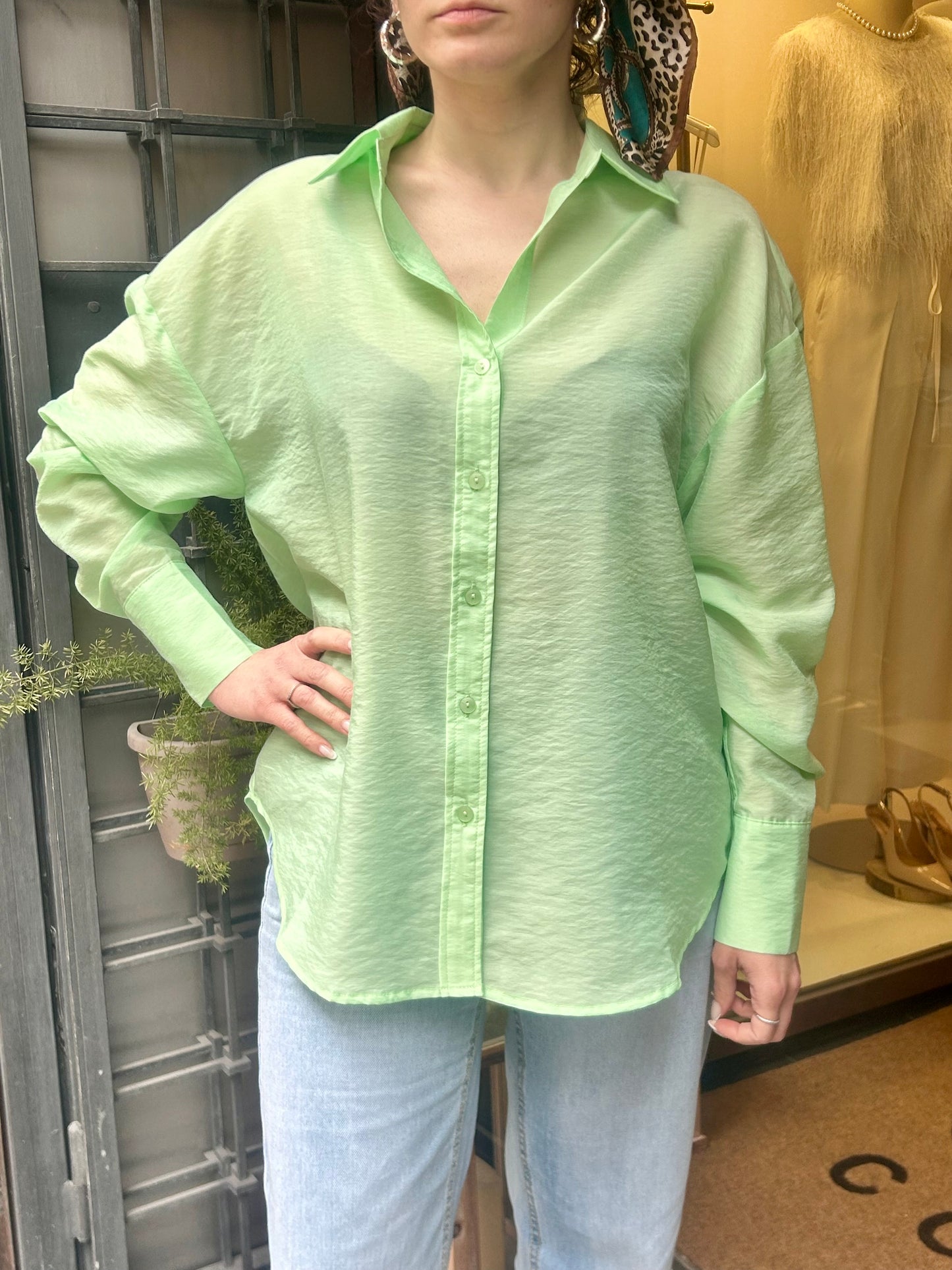 Anonyme Camicia TENCEL SHIRT mint
