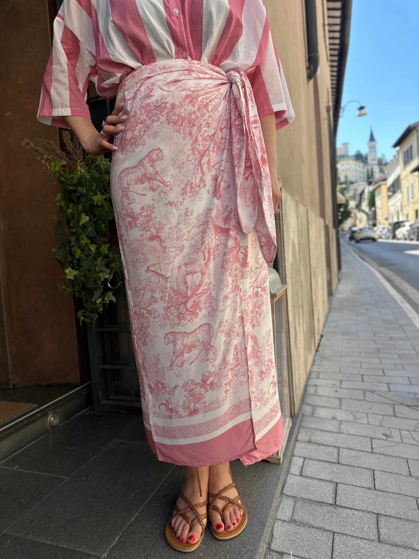 Tensione in Gonna Toile de Jouy Rosa